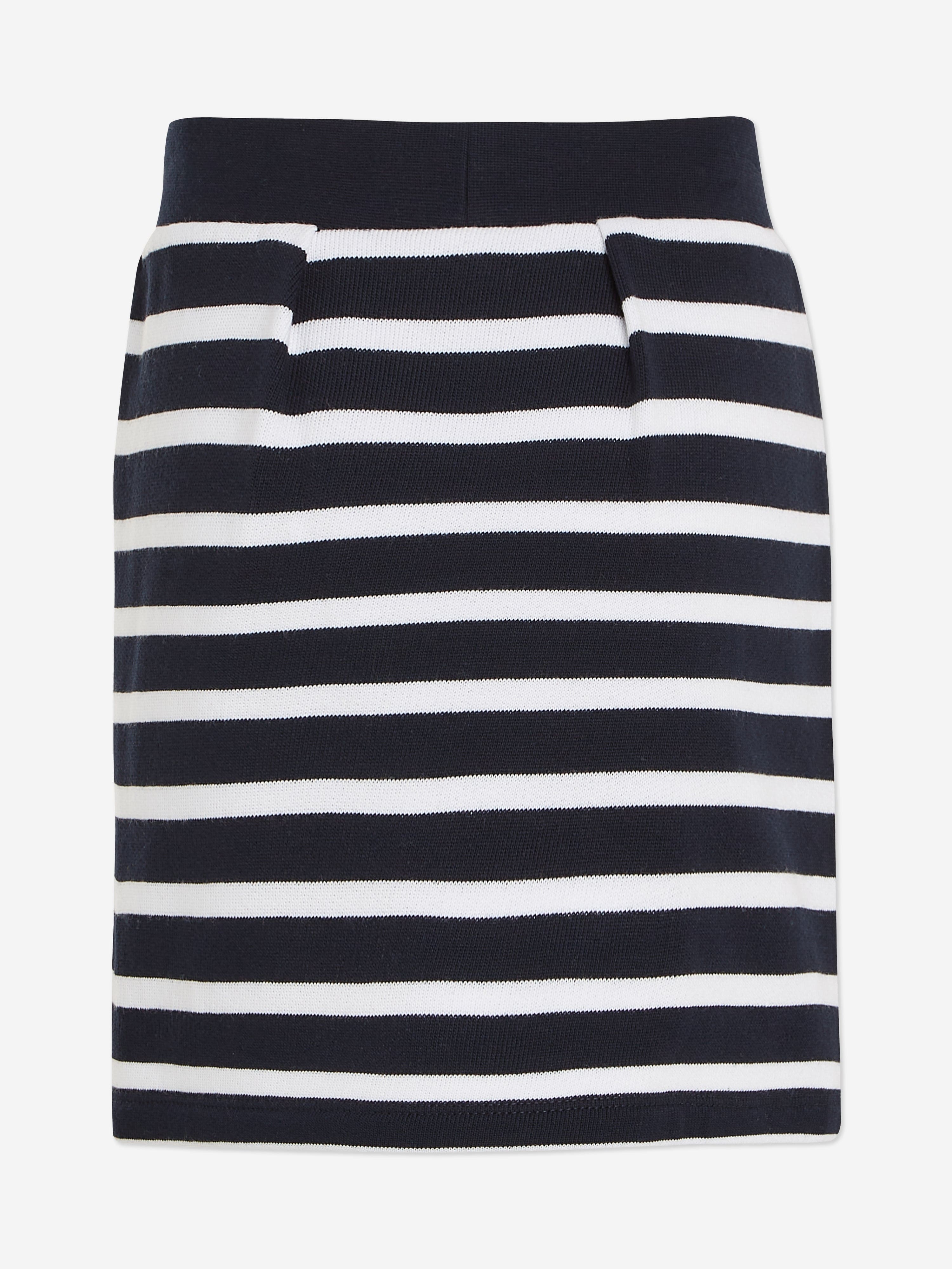 Tommy Hilfiger Girls Striped Skirt in Navy