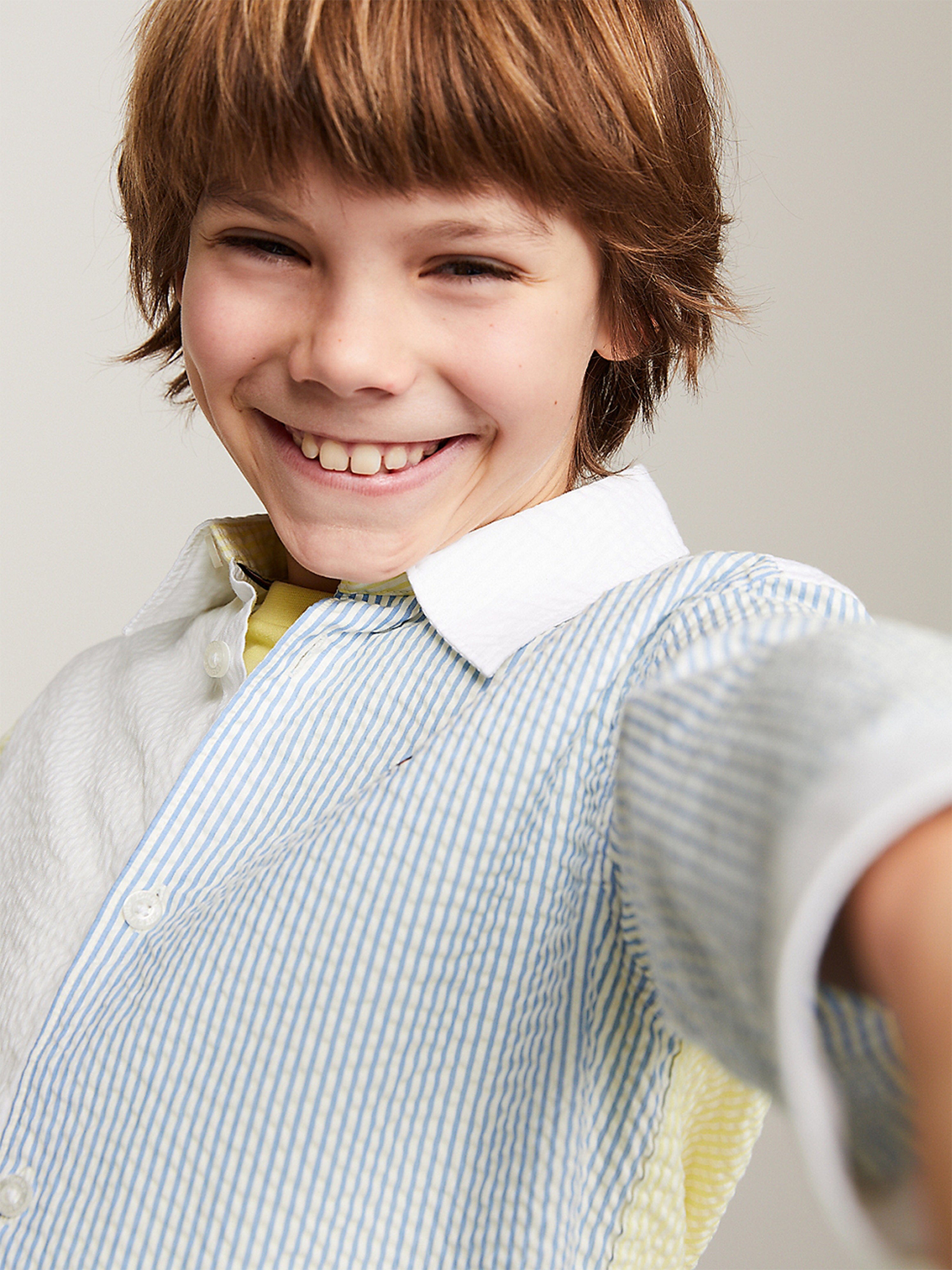 Tommy Hilfiger Boys Seersucker Stripe Shirt in Multicolour