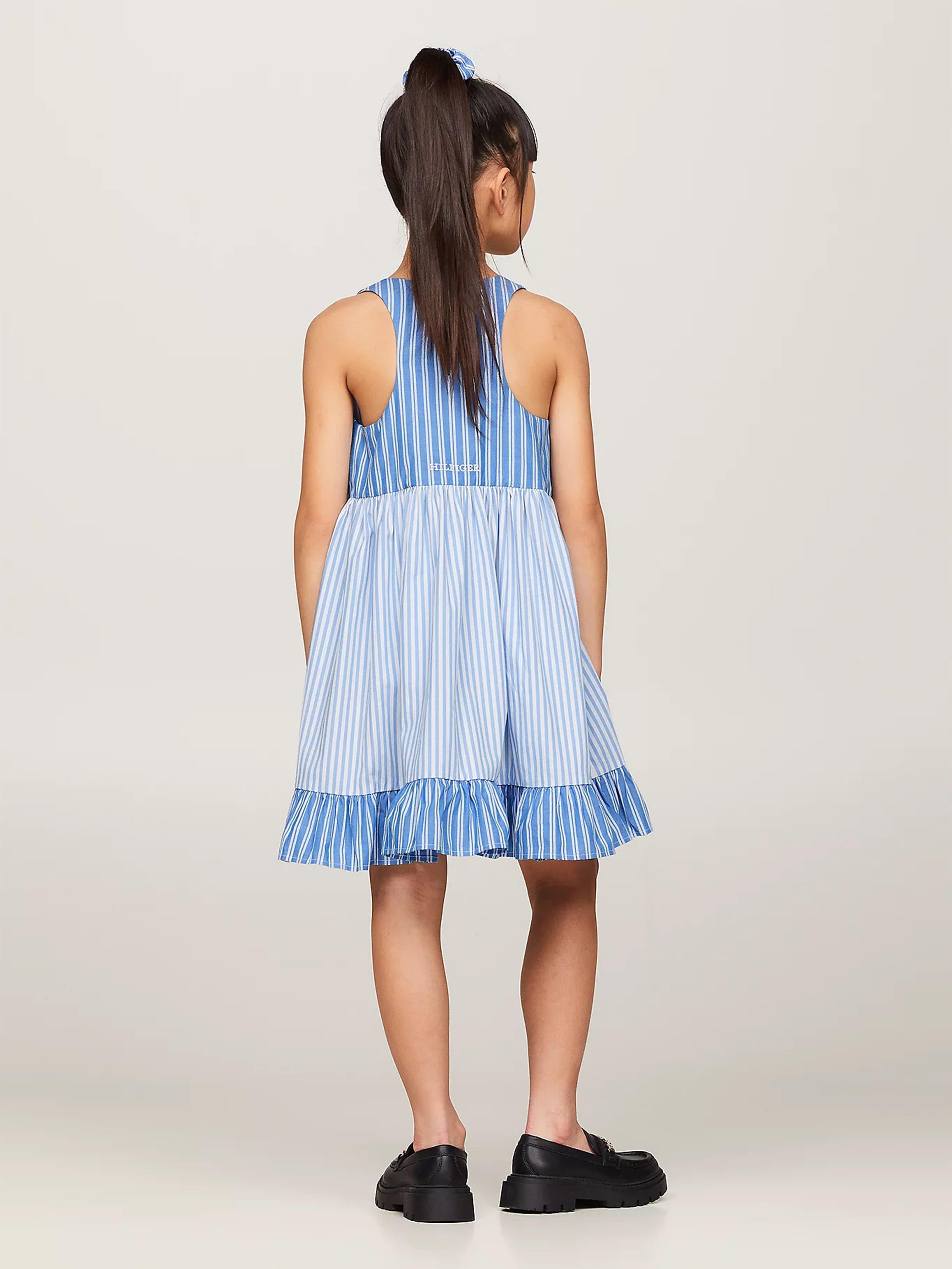 Tommy Hilfiger Girls Mixed Stripe Racerback Dress in Blue