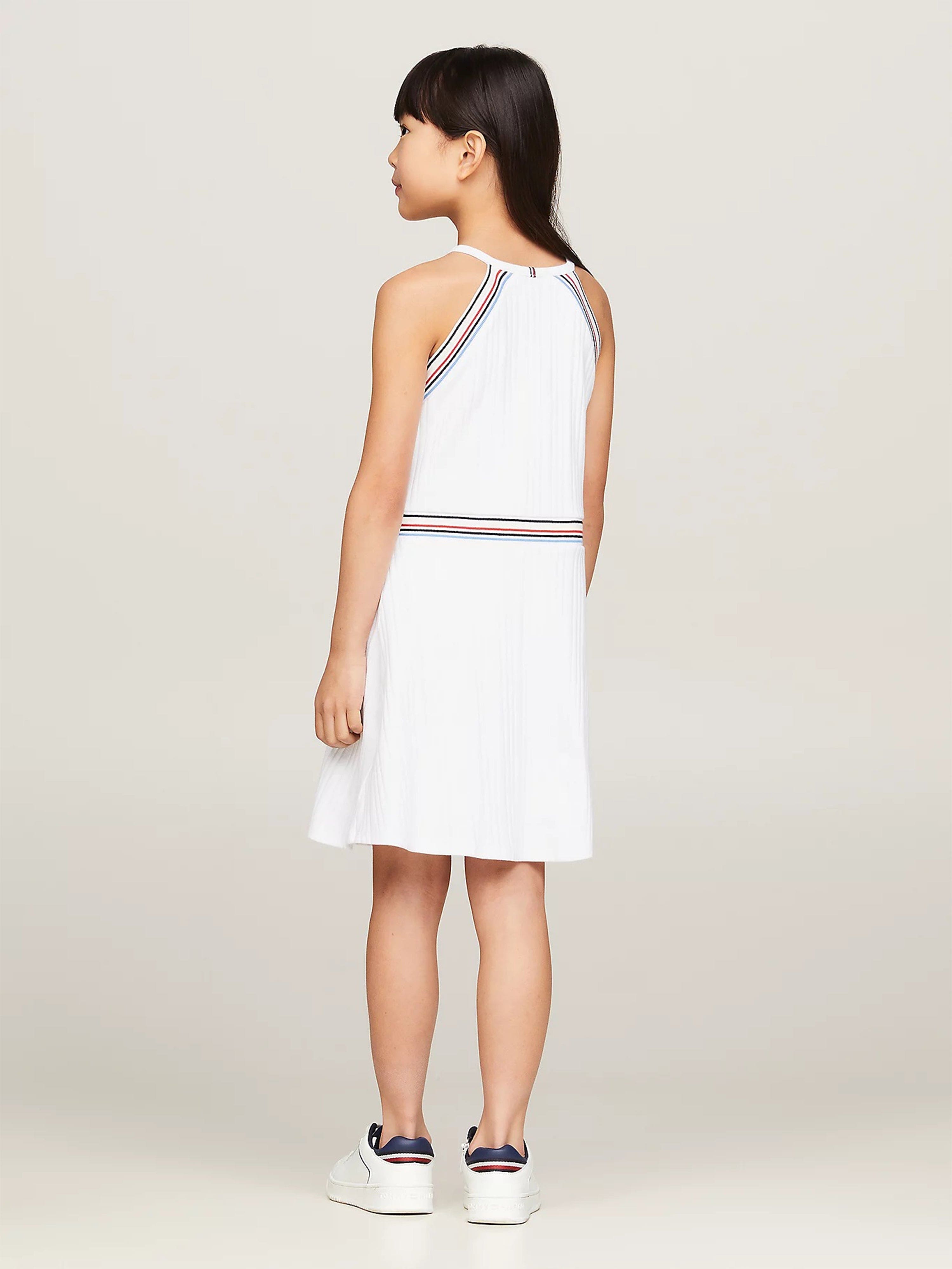Tommy Hilfiger Girls 1985 Logo Sports Dress in White