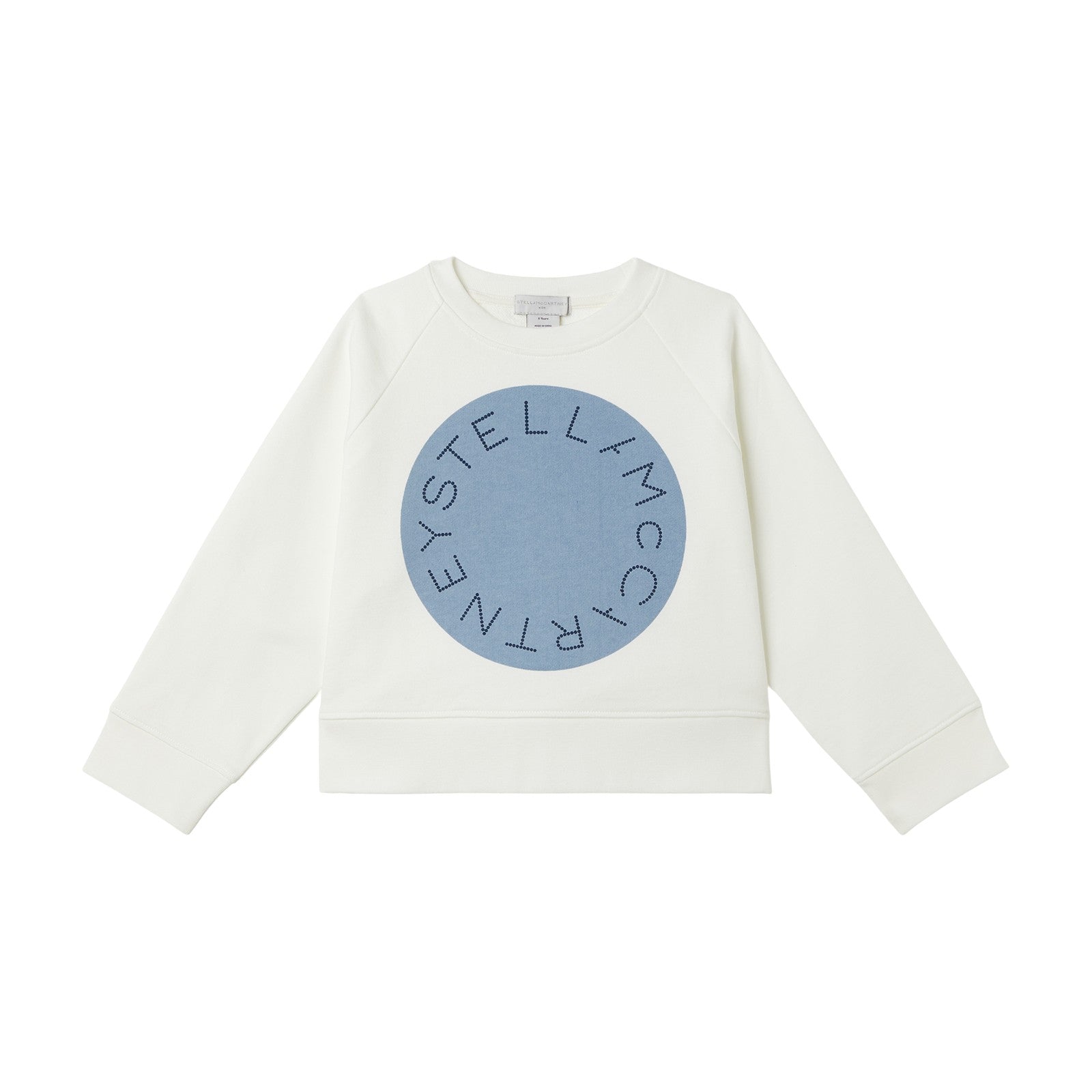 Girls White Logo Cotton Sweatshirt