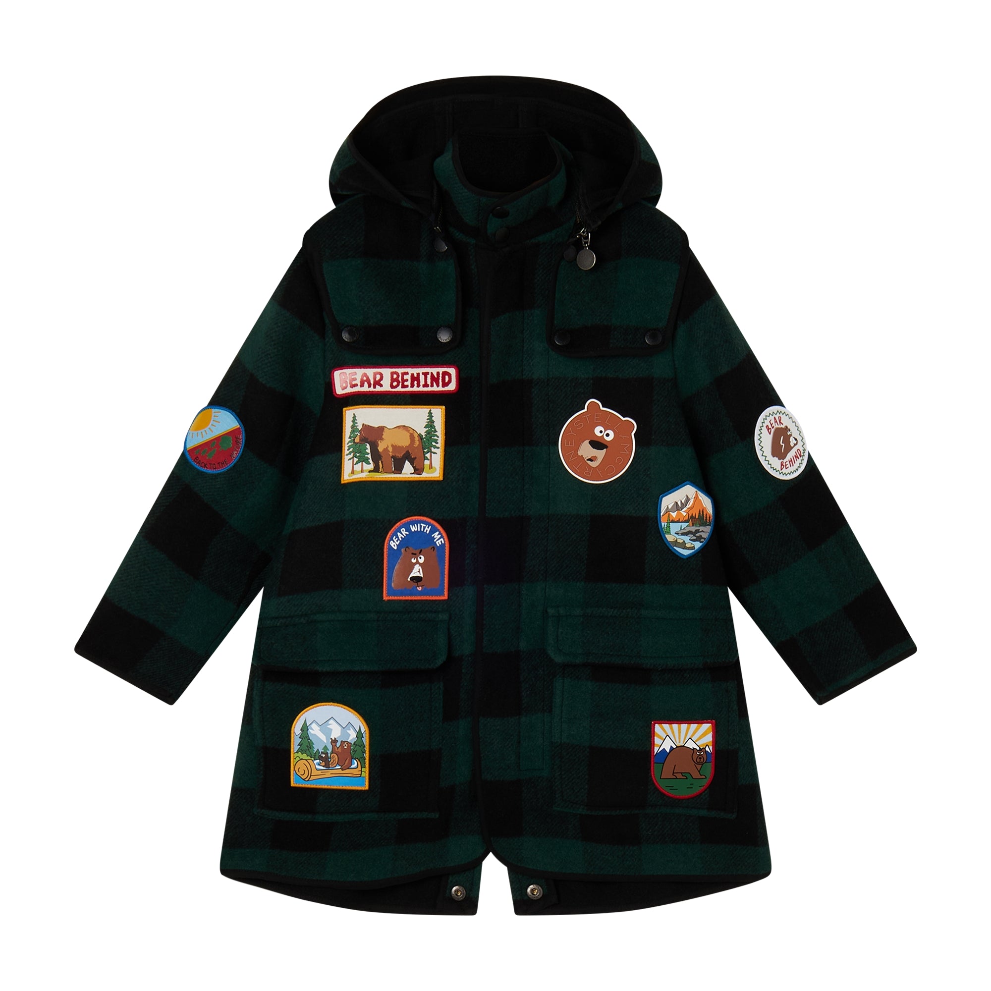 Boys & Girls Green Check Coat