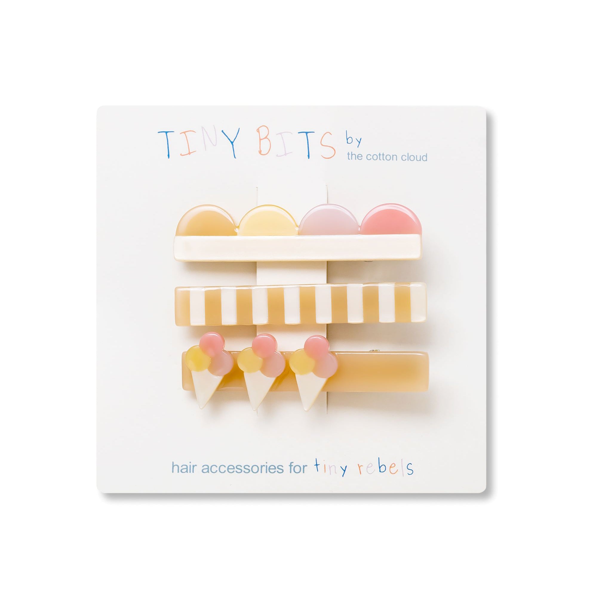 Girls Multicolor Ice Cream Hair Clips(3 Pack)