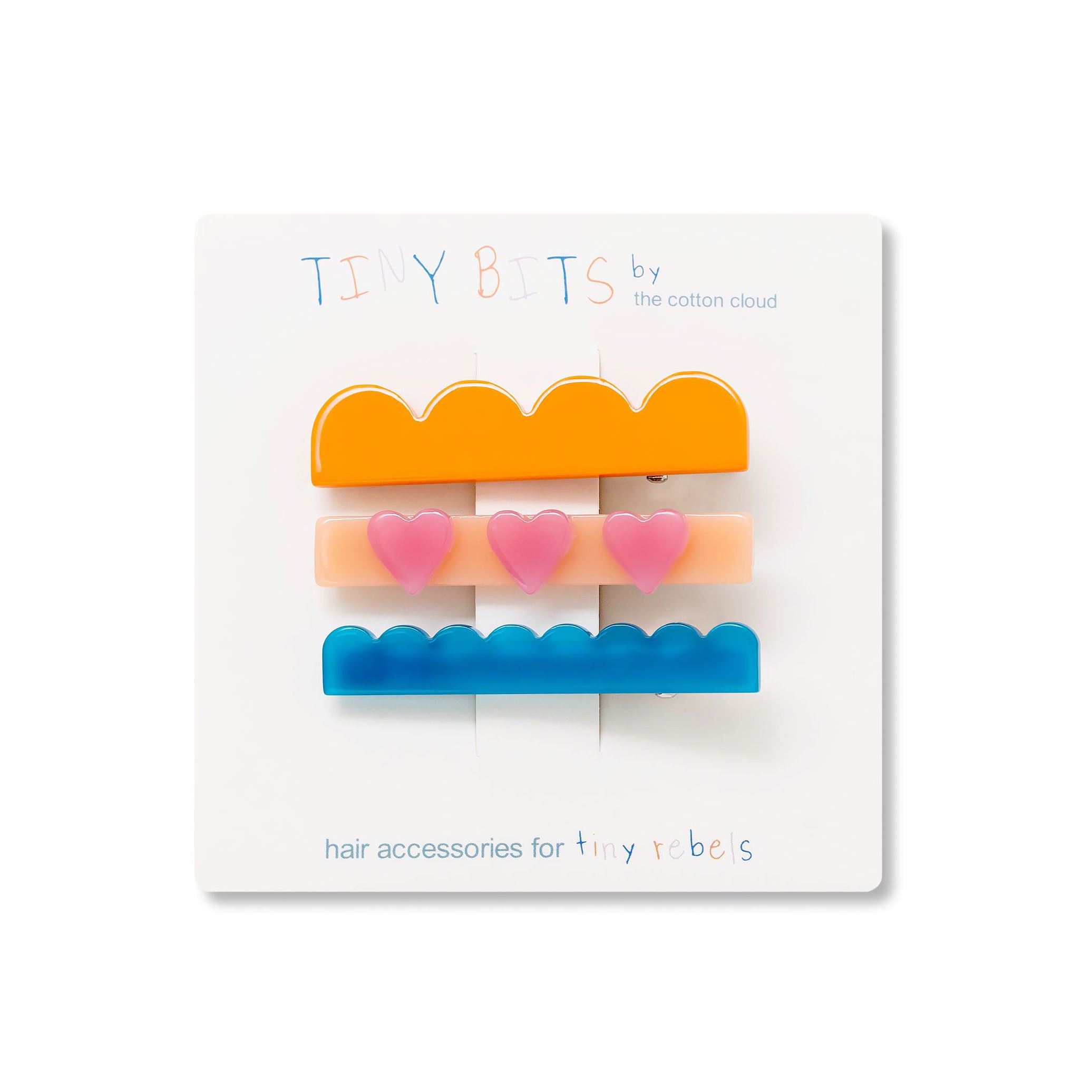 Girls Multicolor Heart Hair Clips(3 Pack)