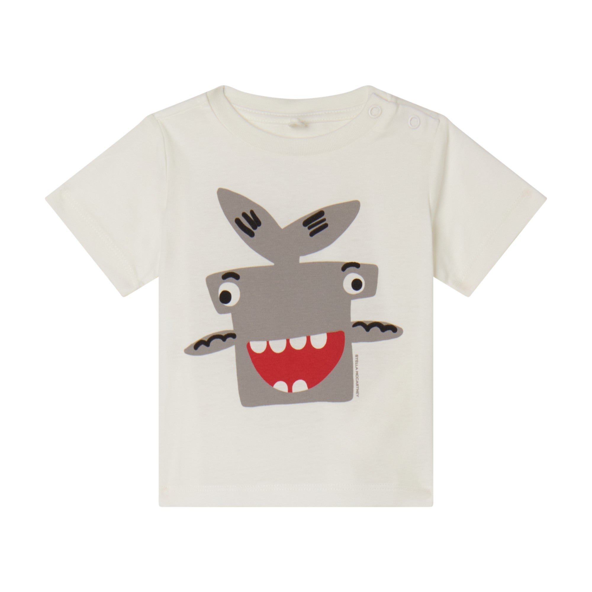 Baby Boys White Printed Cotton T-Shirt