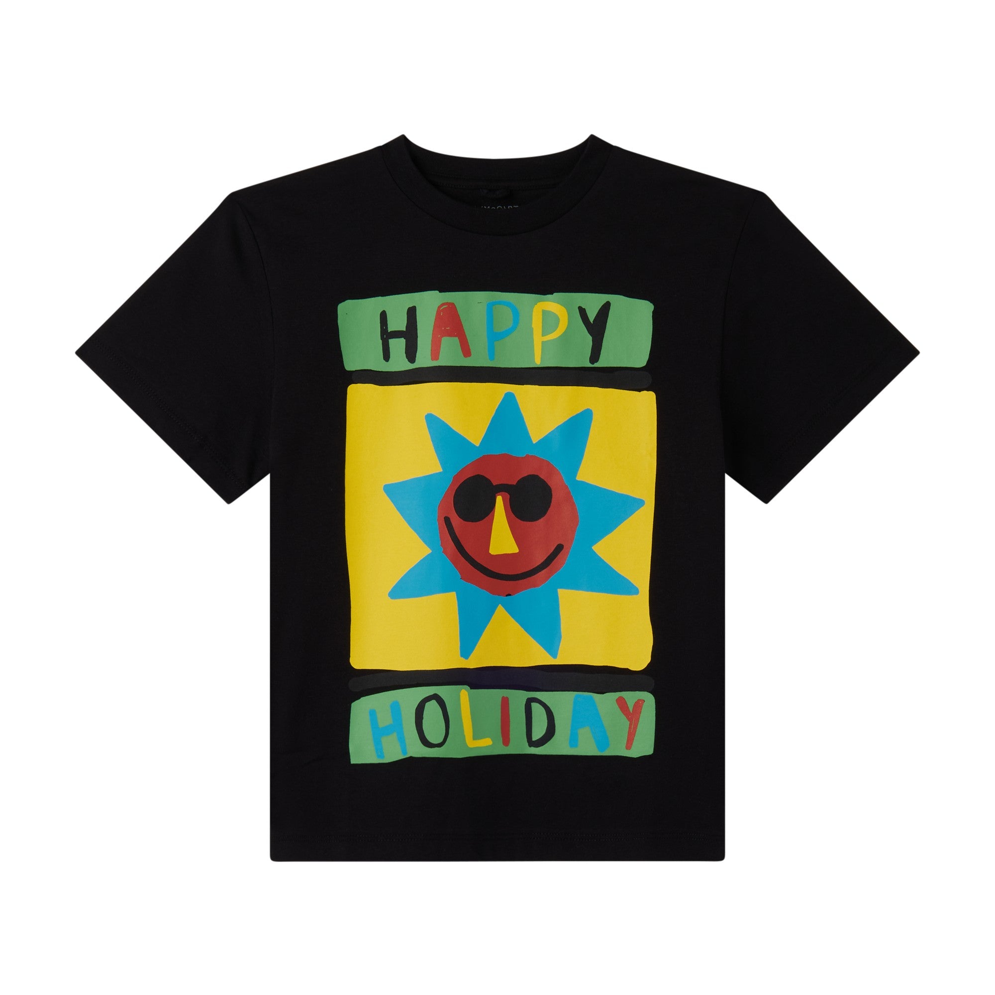Boys Black Logo Cotton T-Shirt