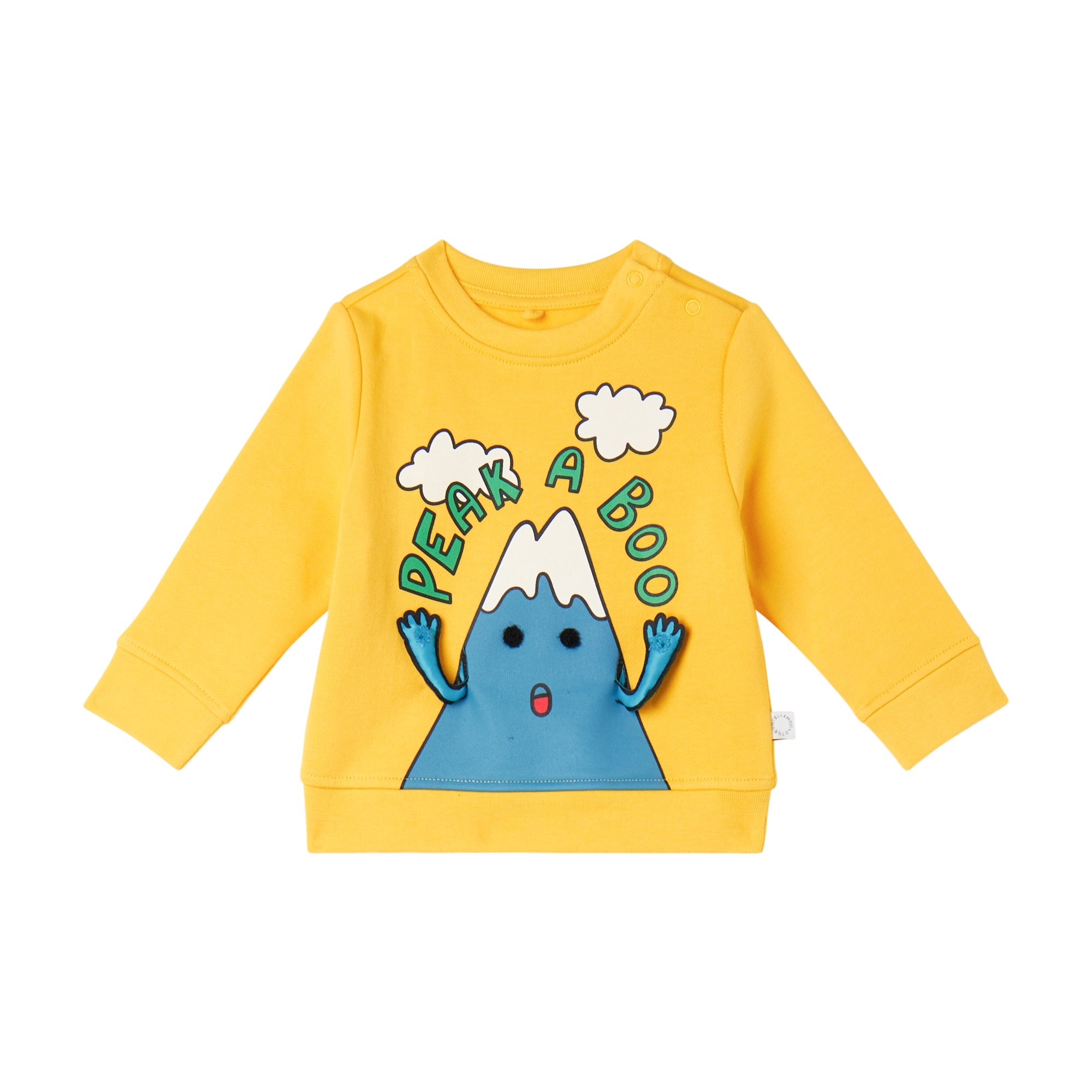 Baby Boys & Girls Yellow Printed Cotton Sweatshirt