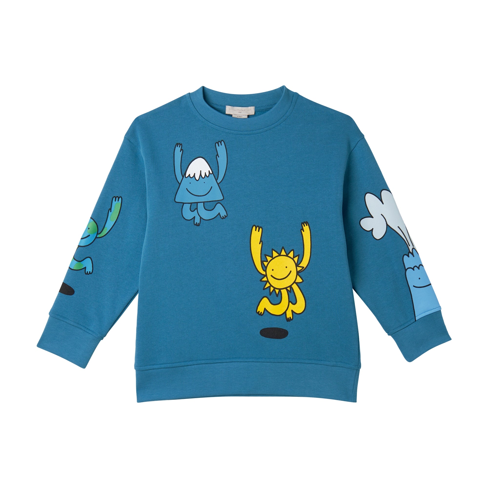 Boys Blue Printed Cotton Sweatshirt