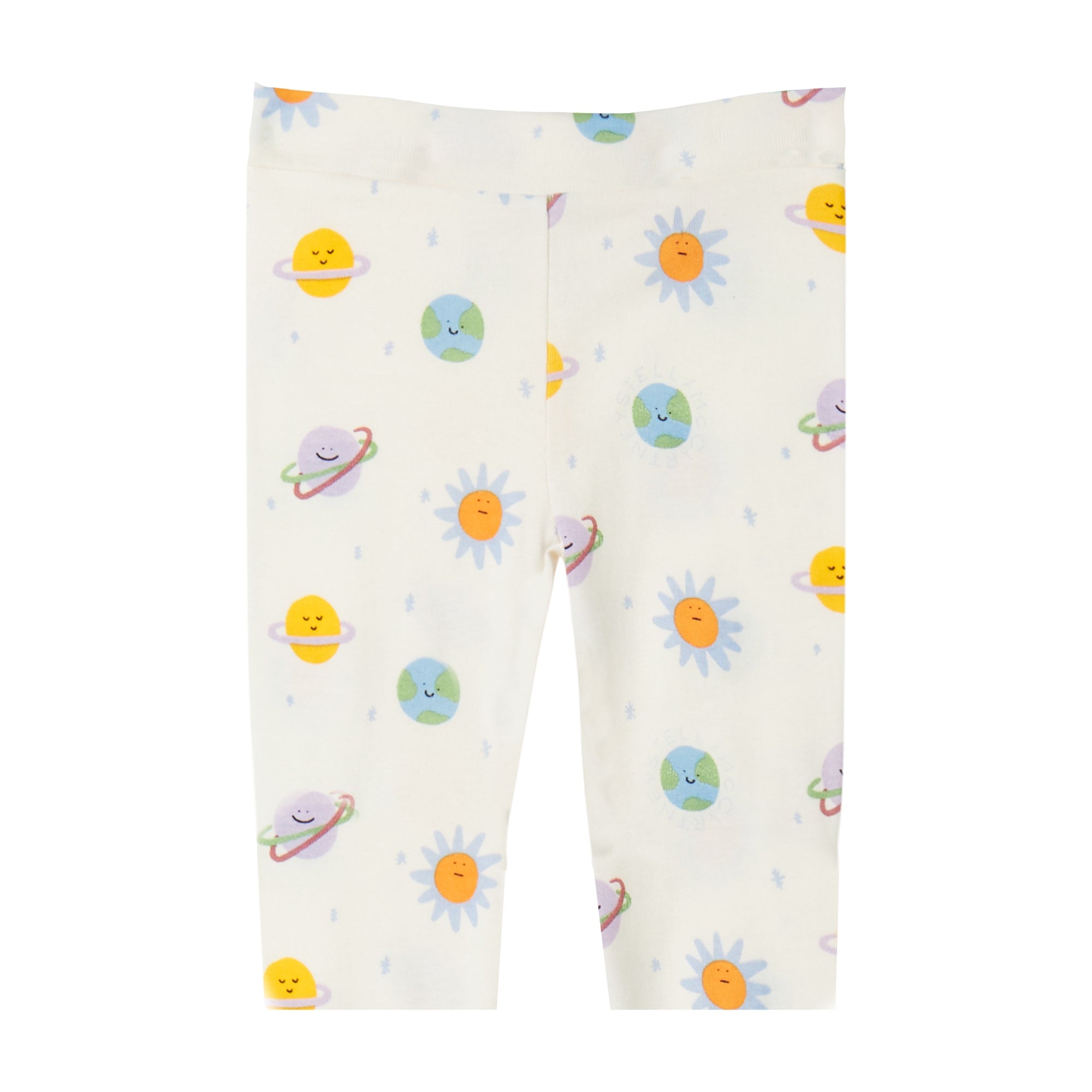 Baby Boys & Girls White Printed Cotton Leggings