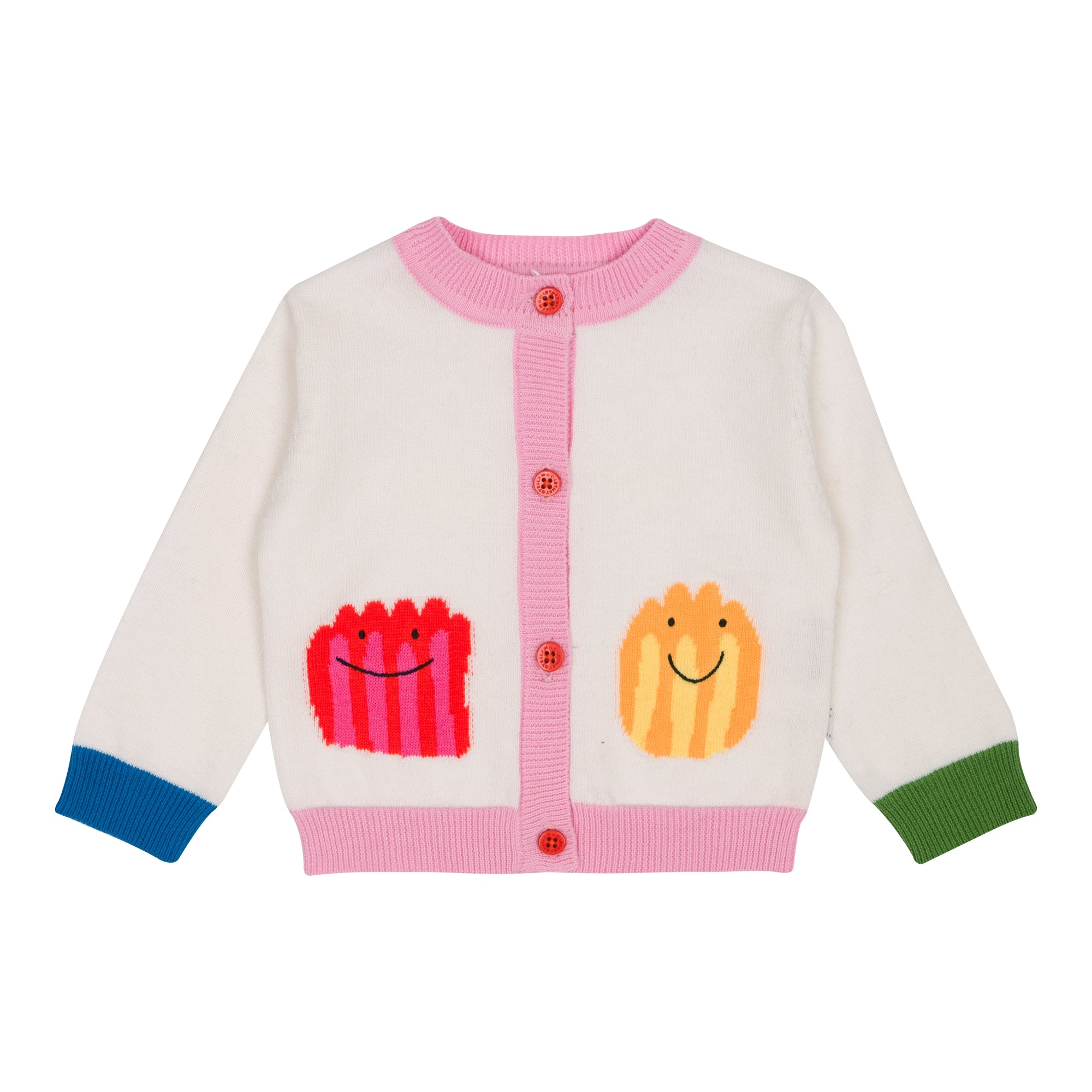 Baby Girls White Cotton Knit Cardigan