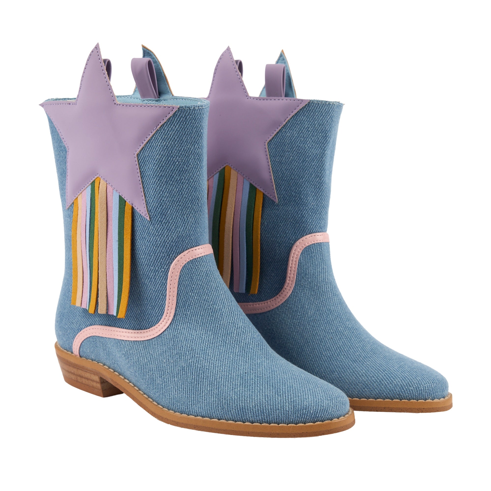 Girls Blue Denim Boots