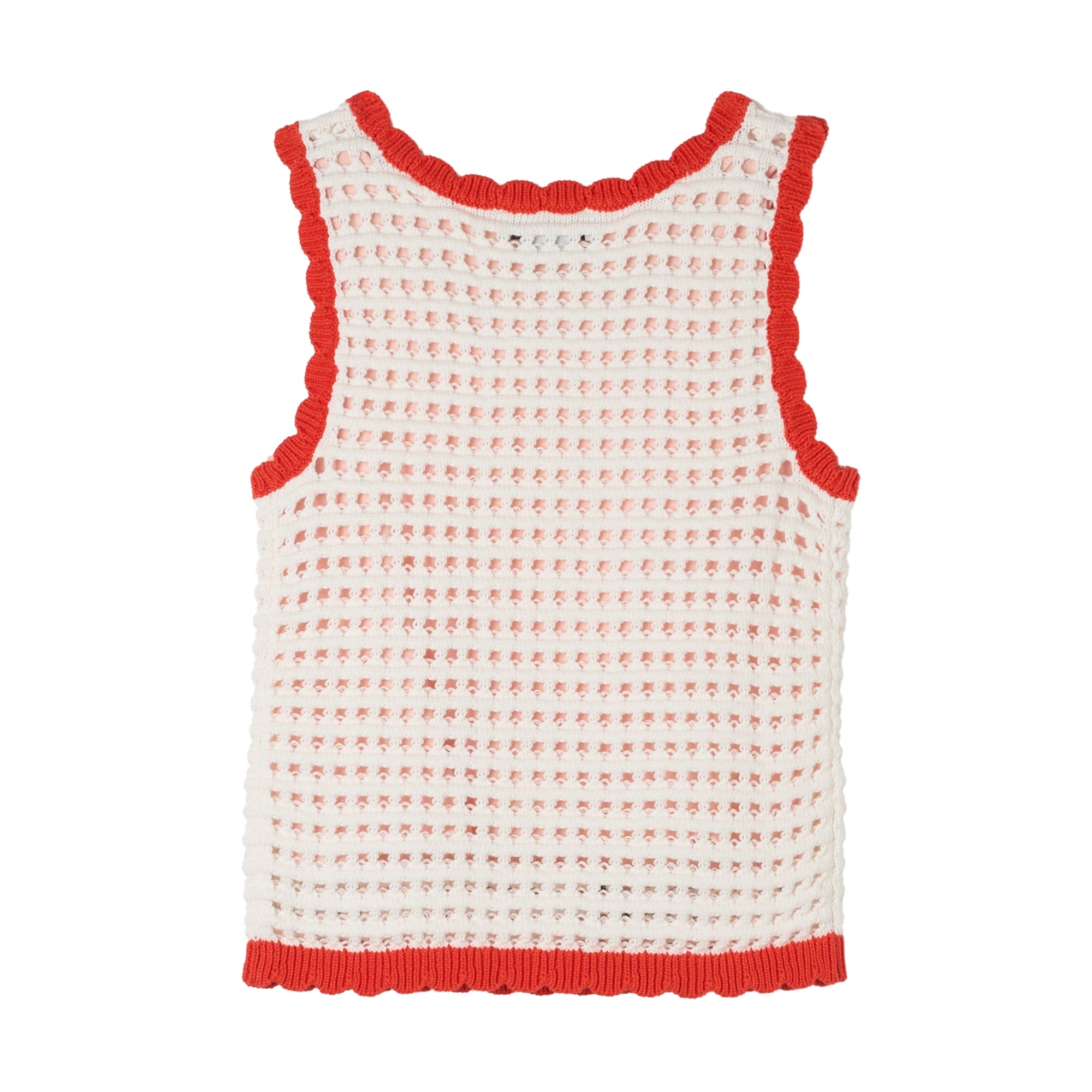 Girls White Cotton Knit Vest