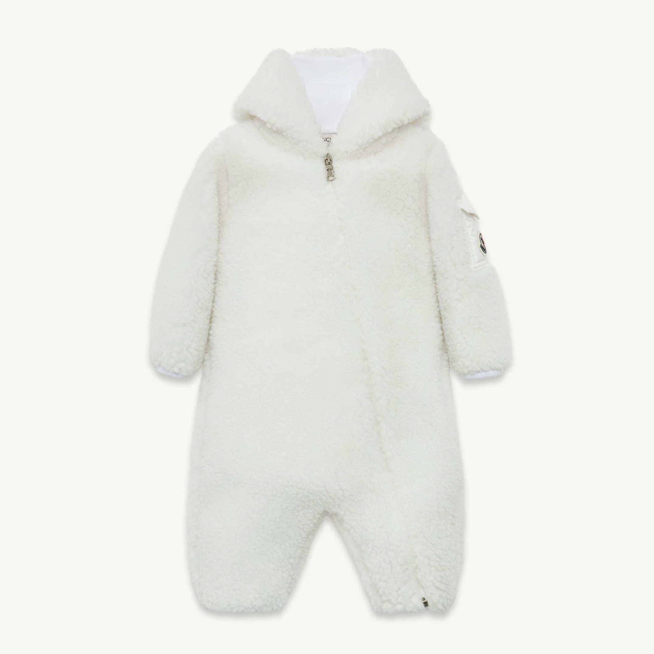 Baby Boys & Girls White Fleece Babysuit