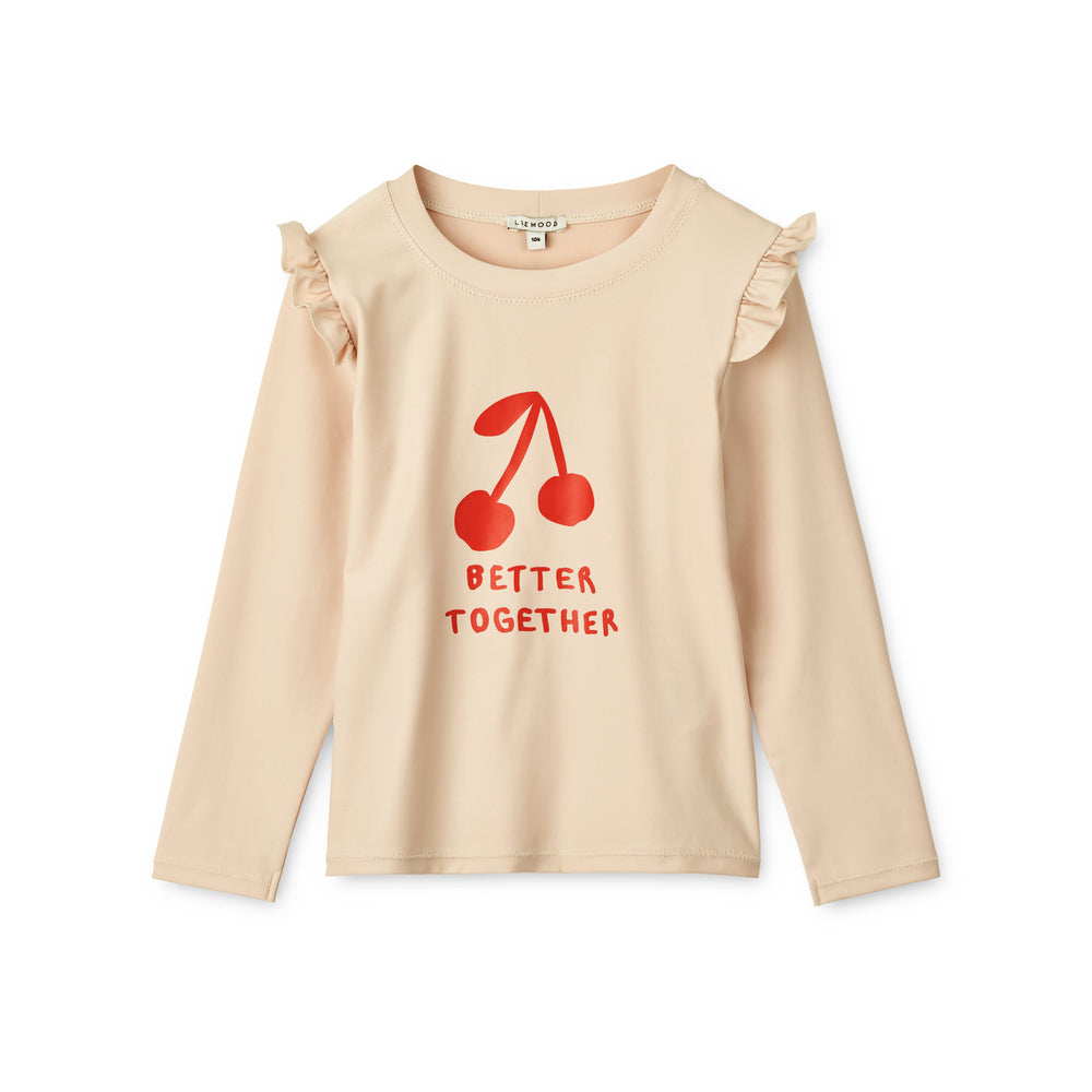 Girls Beige Swim T-Shirt