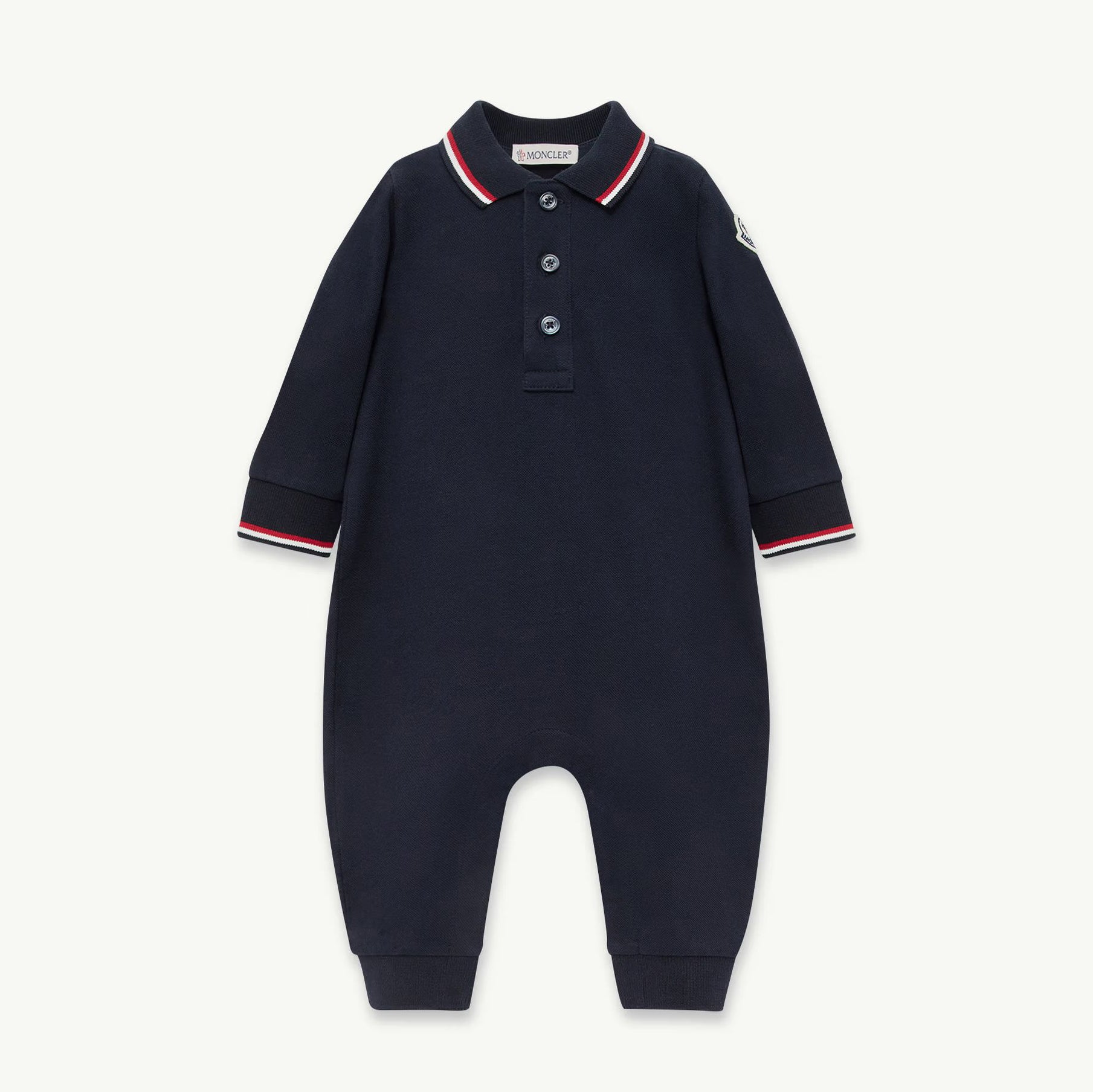 Baby Boys Navy Cotton Babysuit
