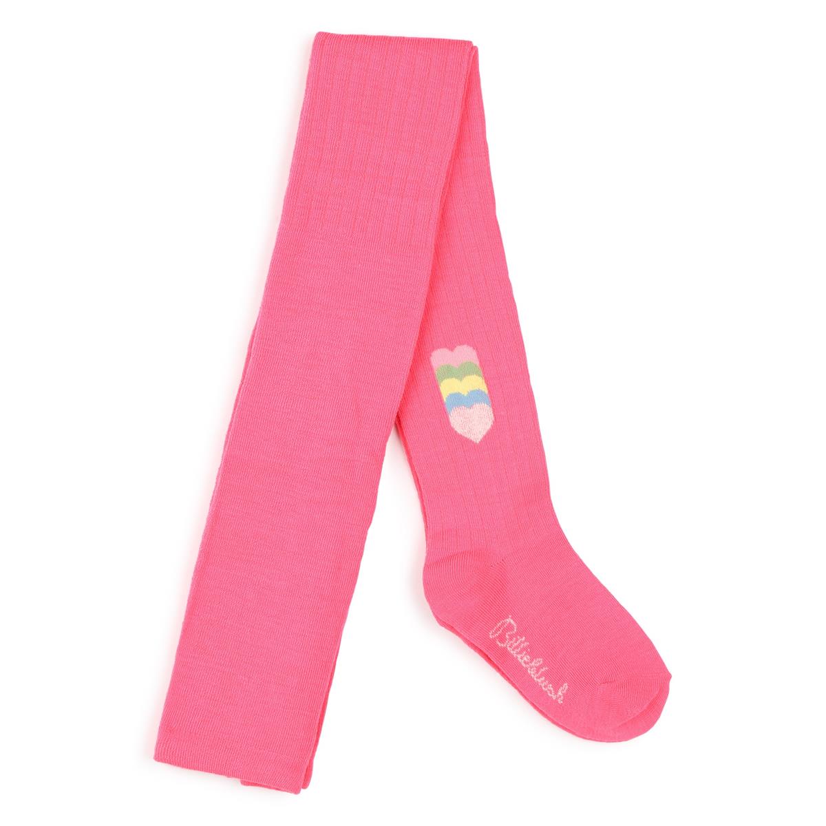 Girls Pink Logo Tights