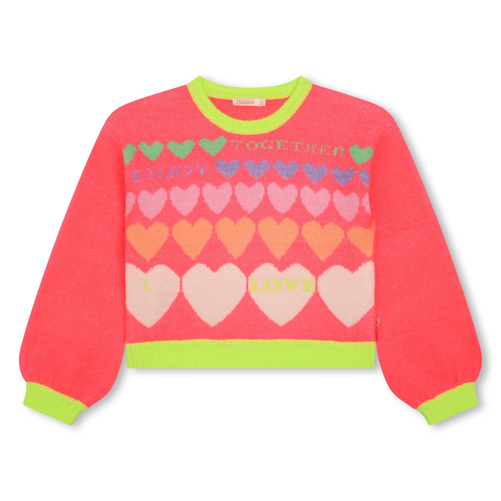 Girls Pink Heart Sweater