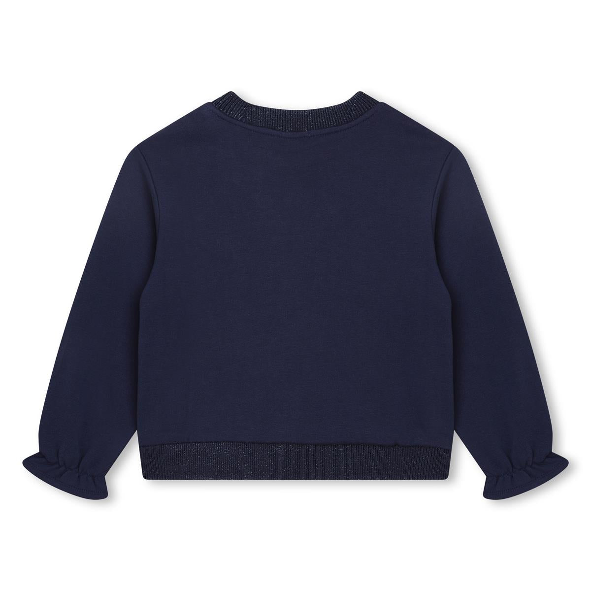Girls Blue Printed Sweatshirt