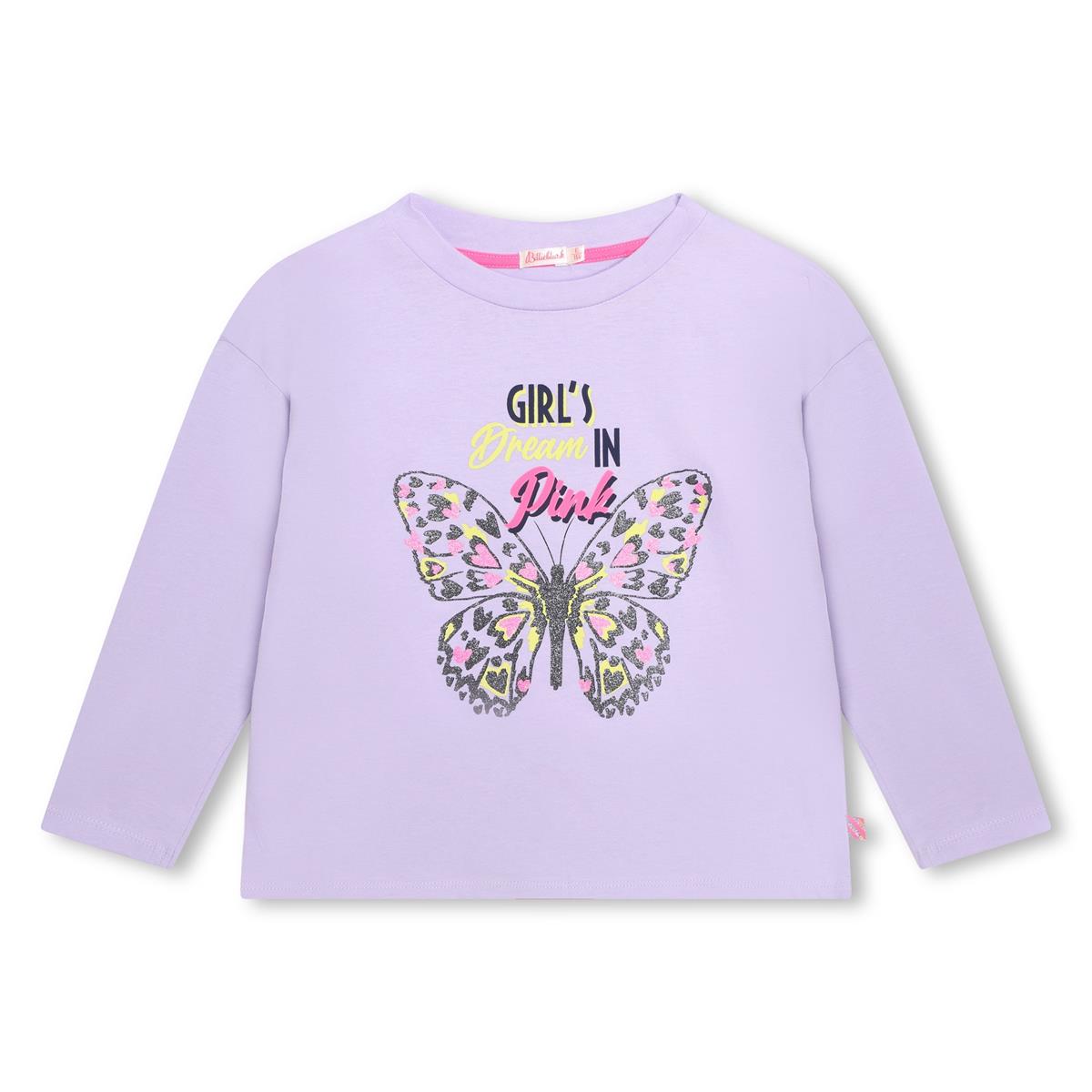 Girls Violet Printed T-Shirt