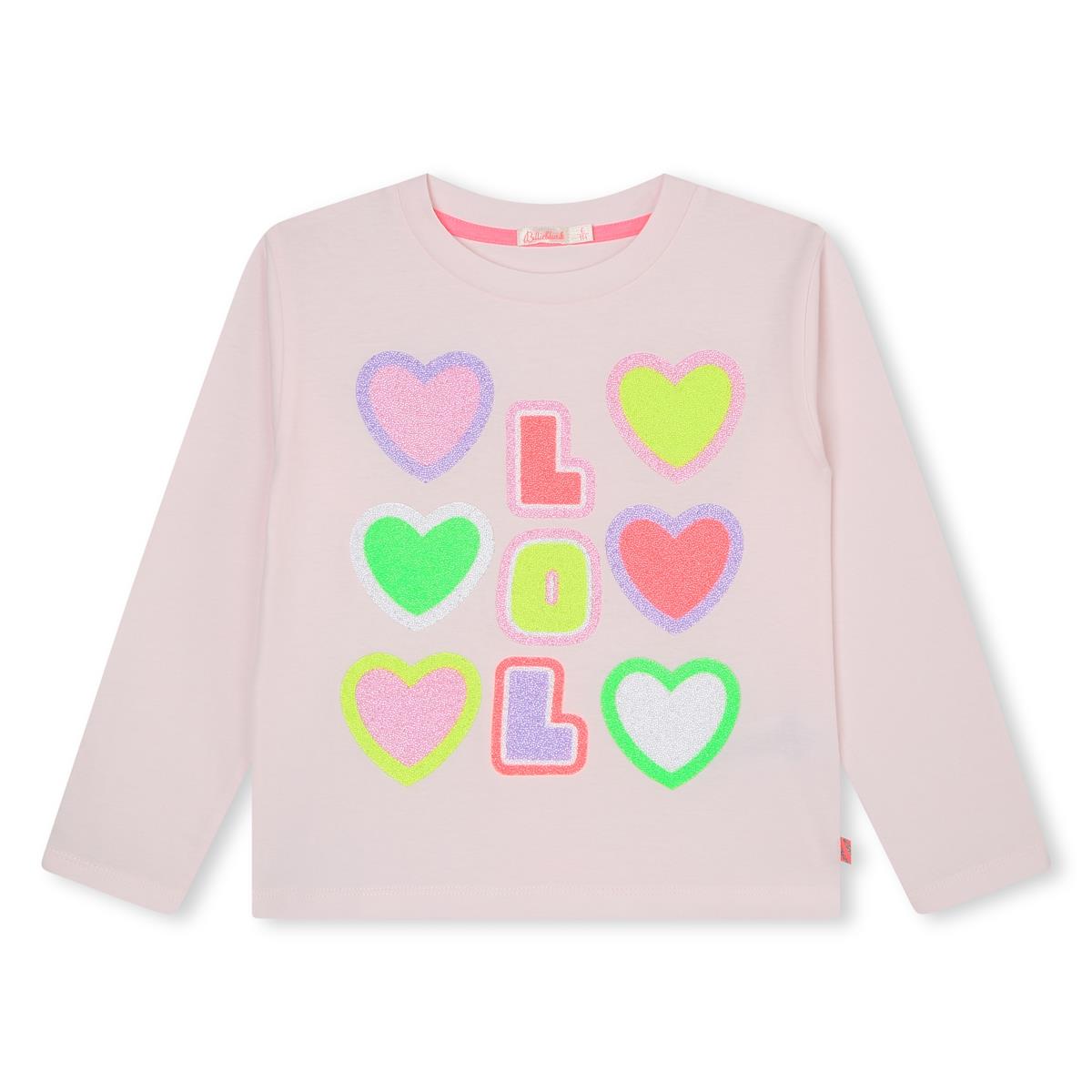 Girls Light Pink Printed T-Shirt