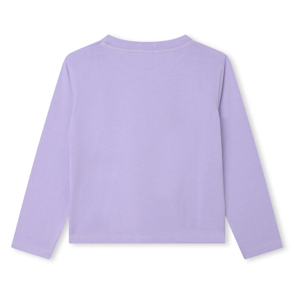 Girls Violet Printed T-Shirt