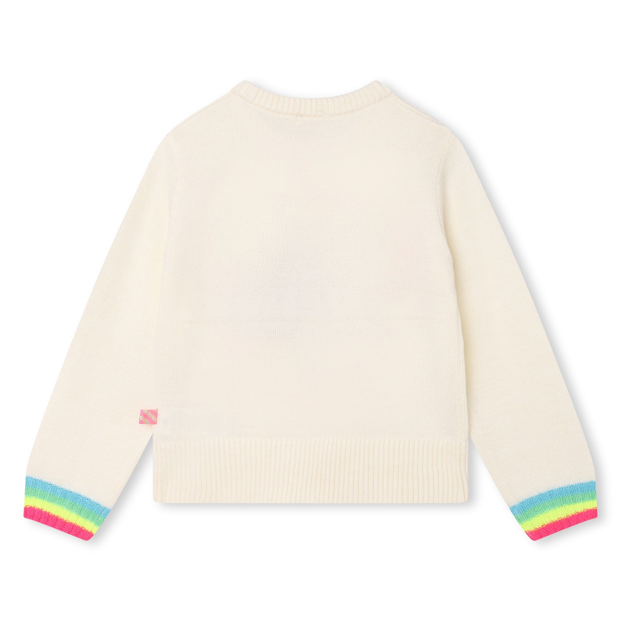 Girls White Heart Knit Sweater
