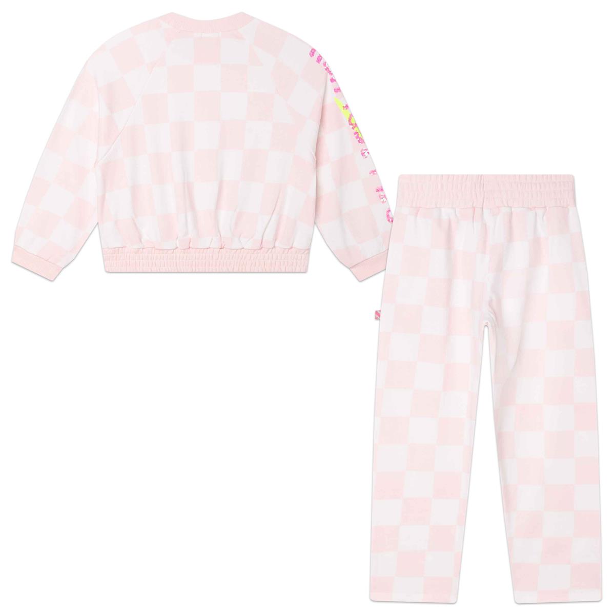 Girls Light Pink Check Set