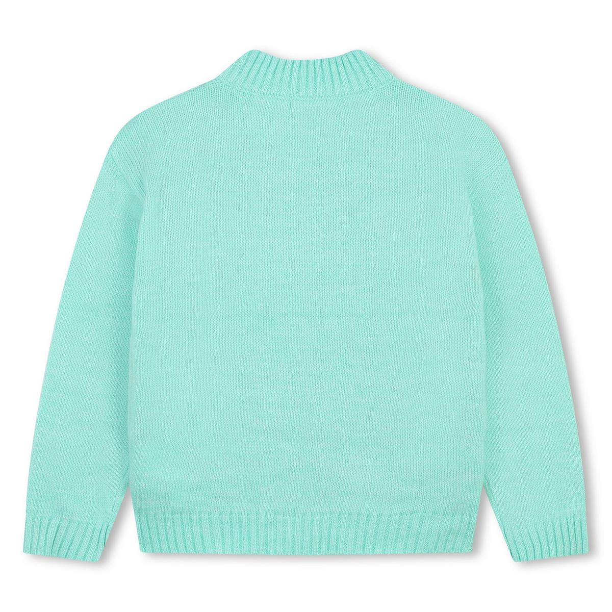 Girls Cyan Knit Sweater