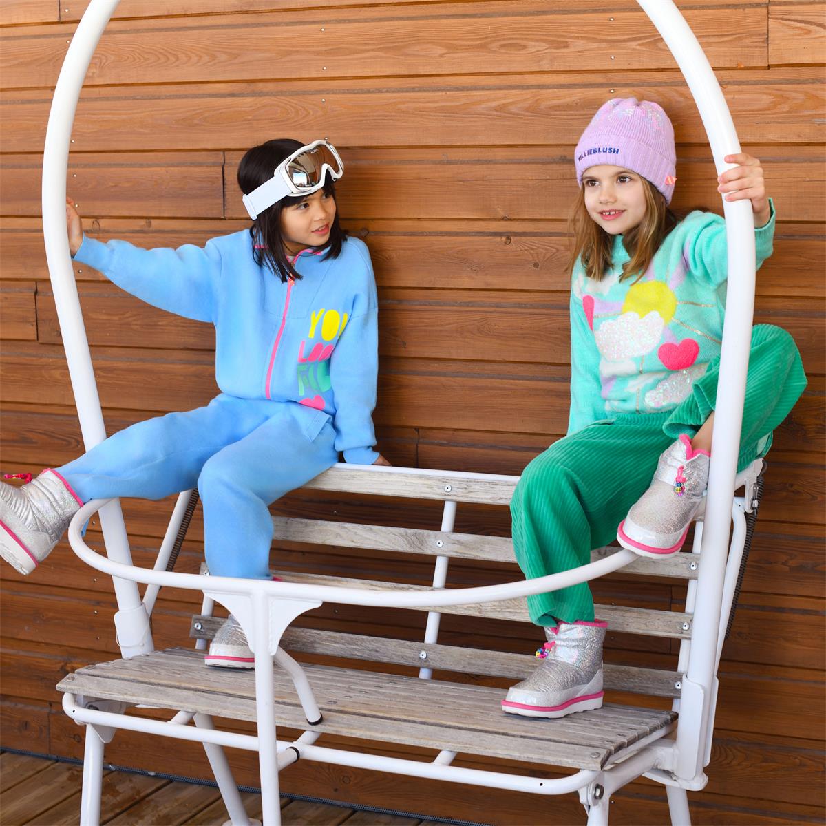 Girls Cyan Knit Sweater
