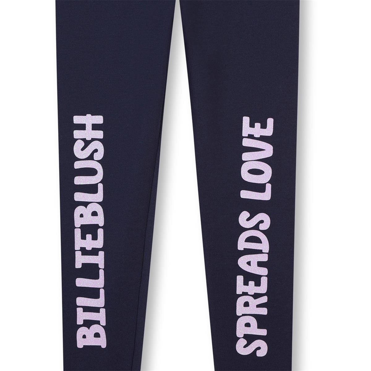 Girls Dark Blue Logo Leggings