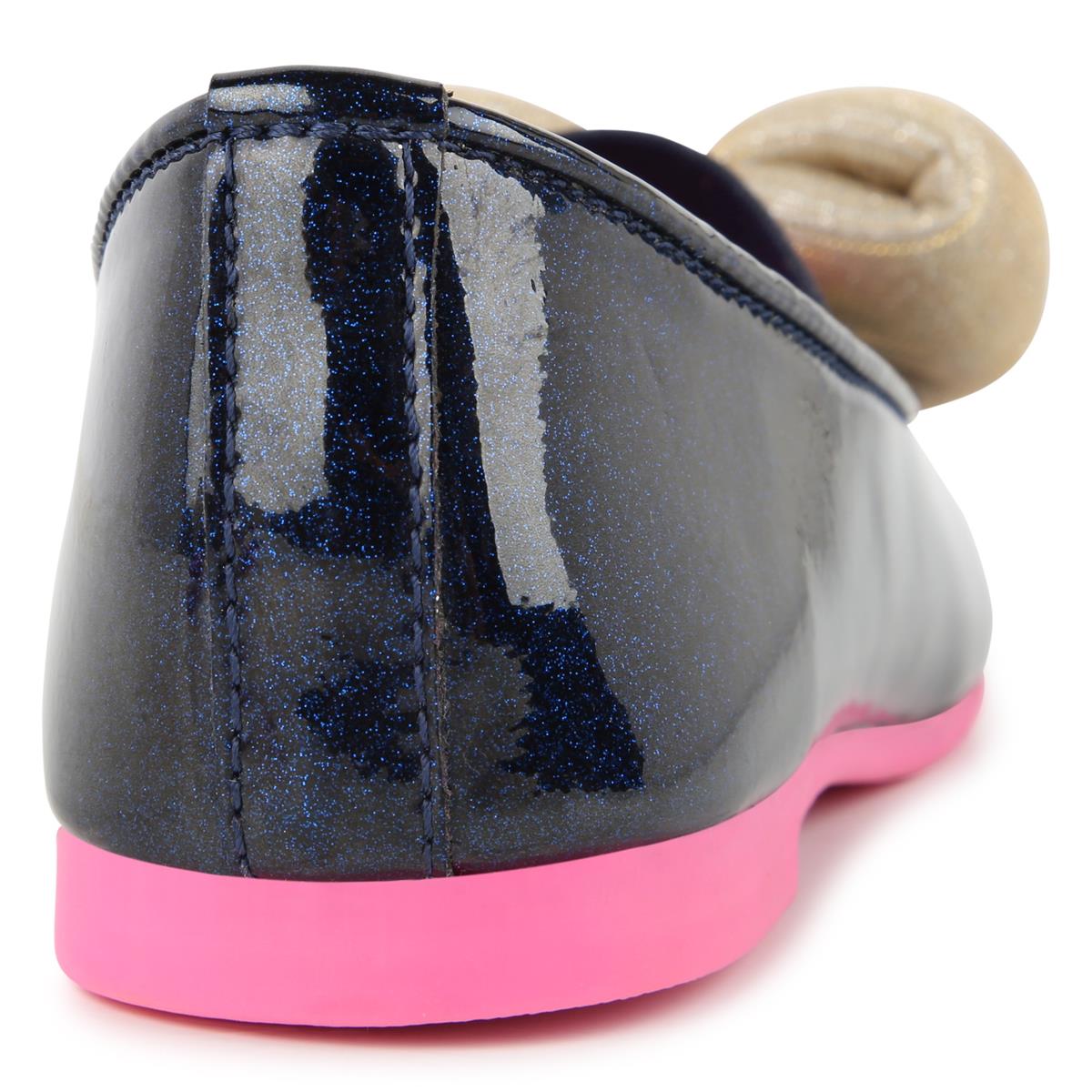 Girls Black Bow Flat Shoes