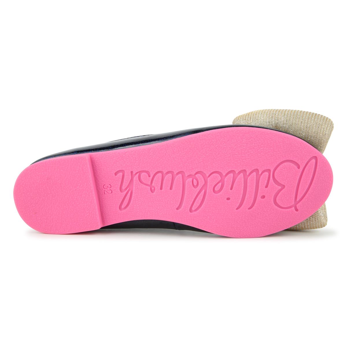 Girls Black Bow Flat Shoes
