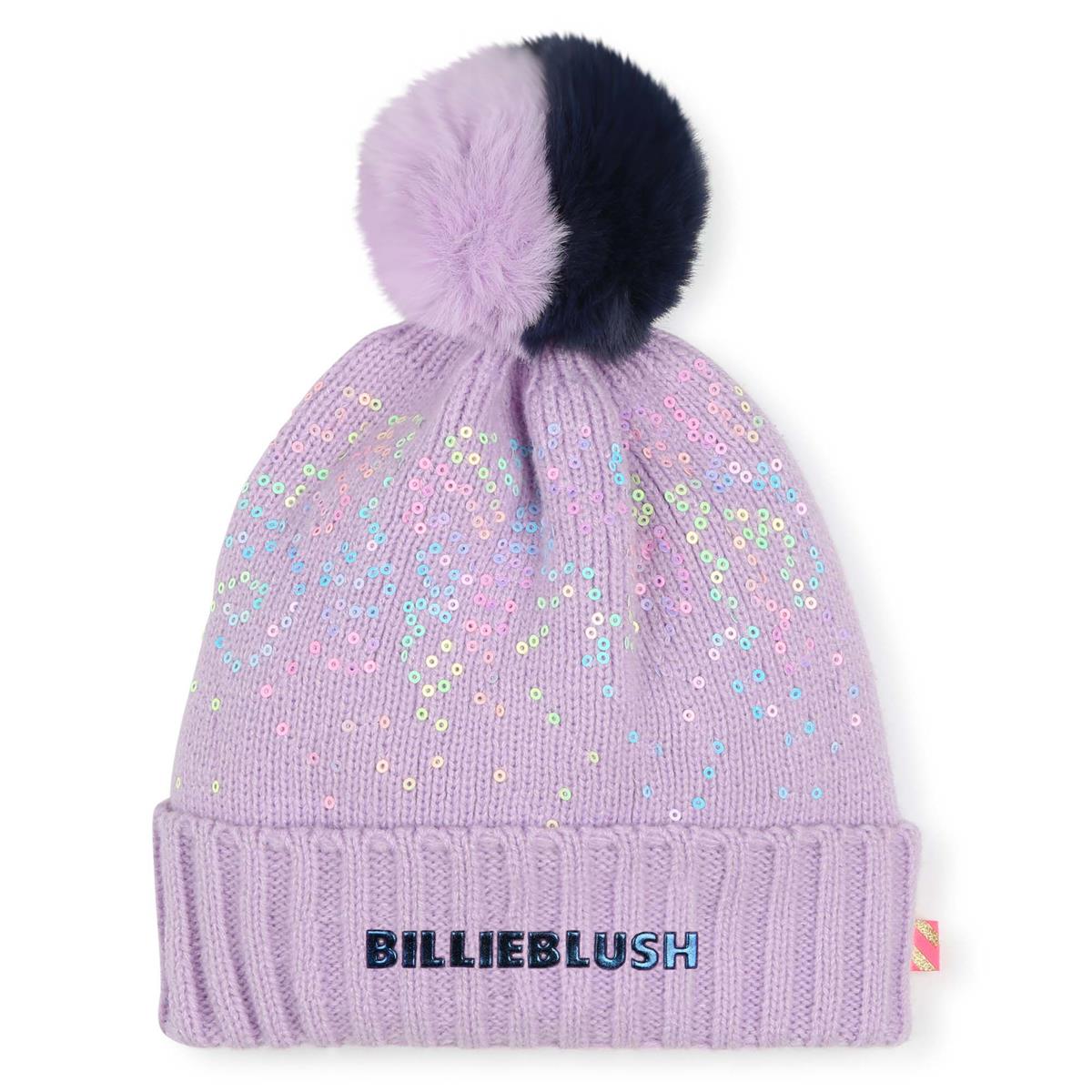 Girls Purple Sequins Knit Hat