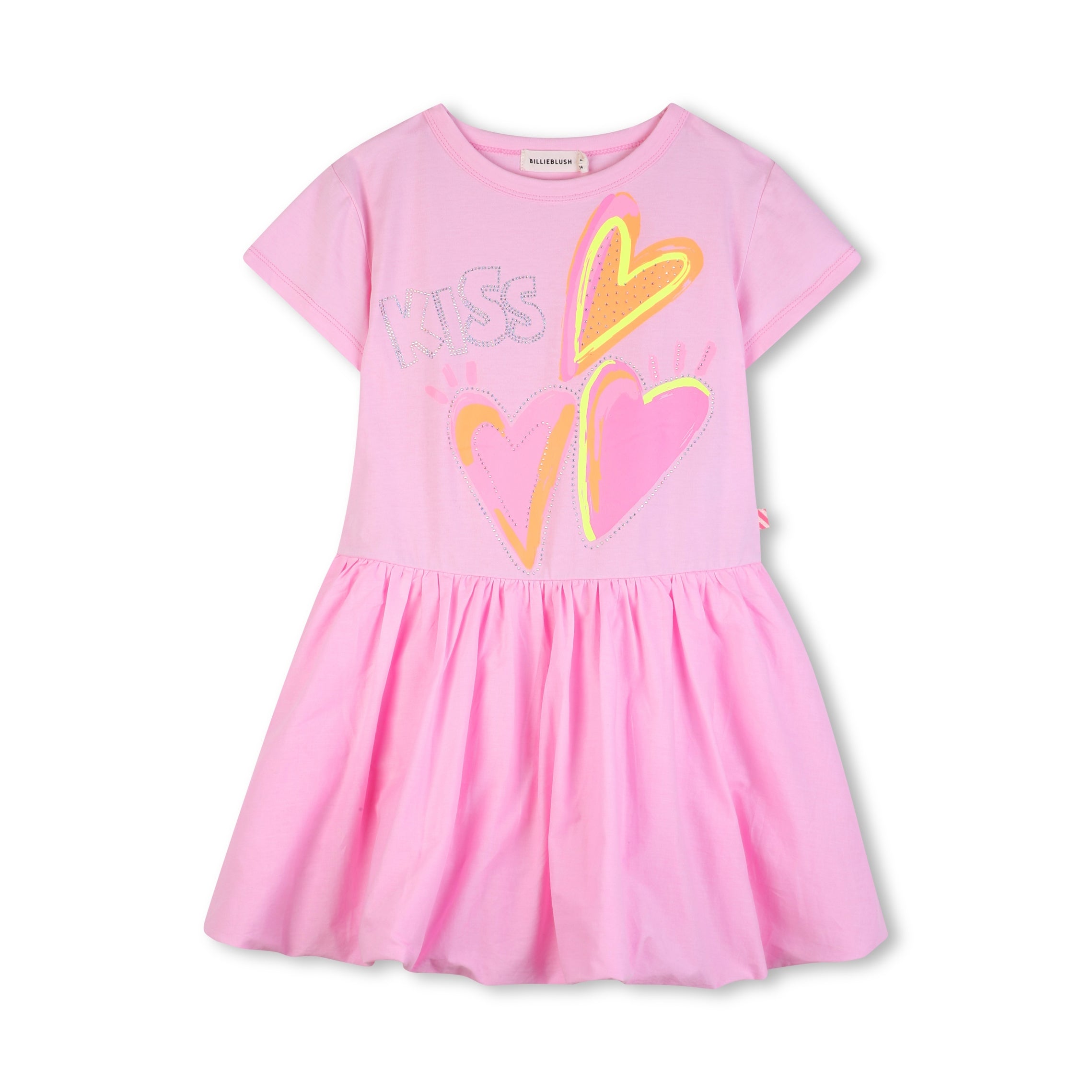 Girls Pink Printed Cotton Dress