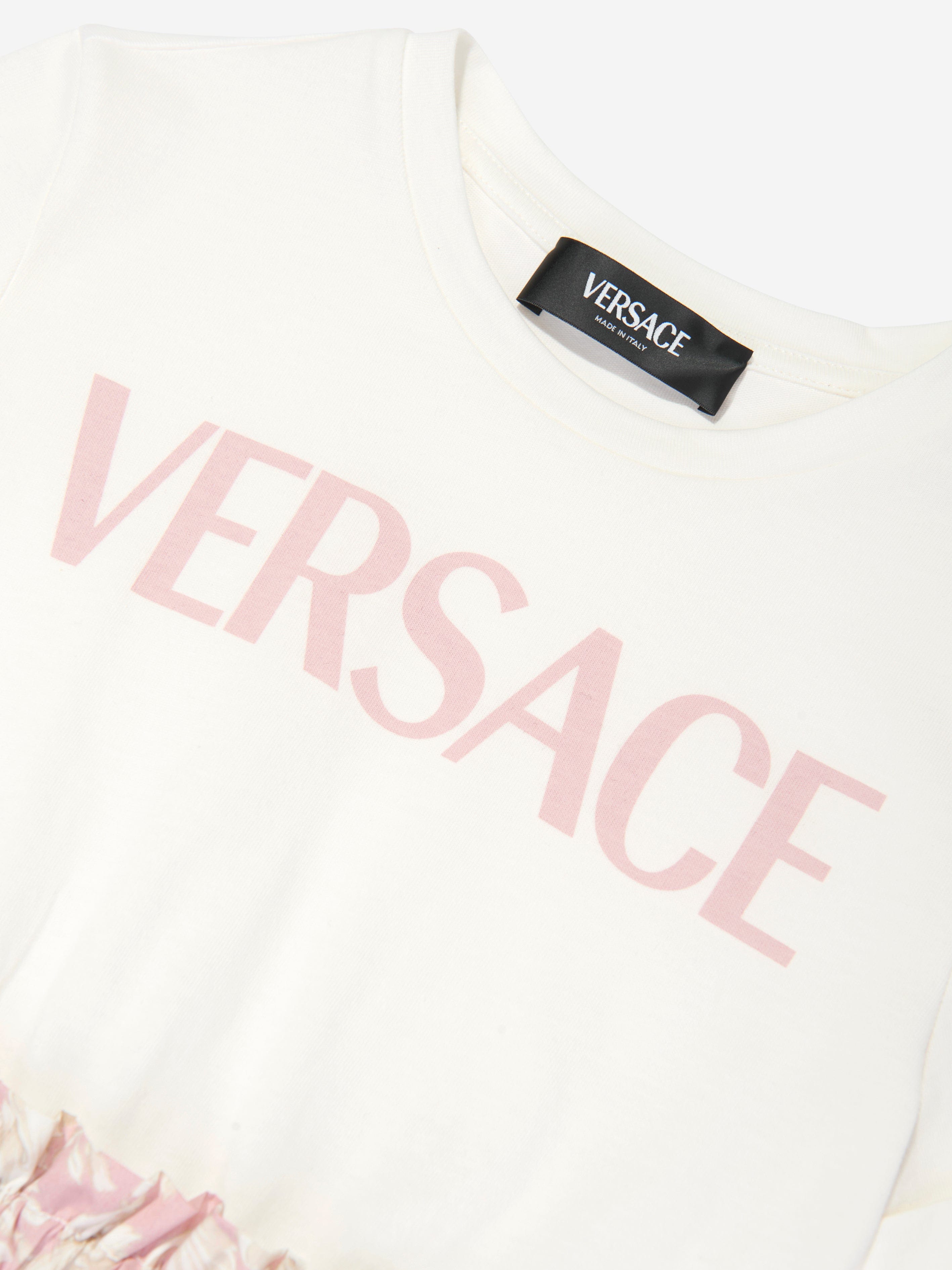Versace Girls Barocco Jersey Dress in Pink
