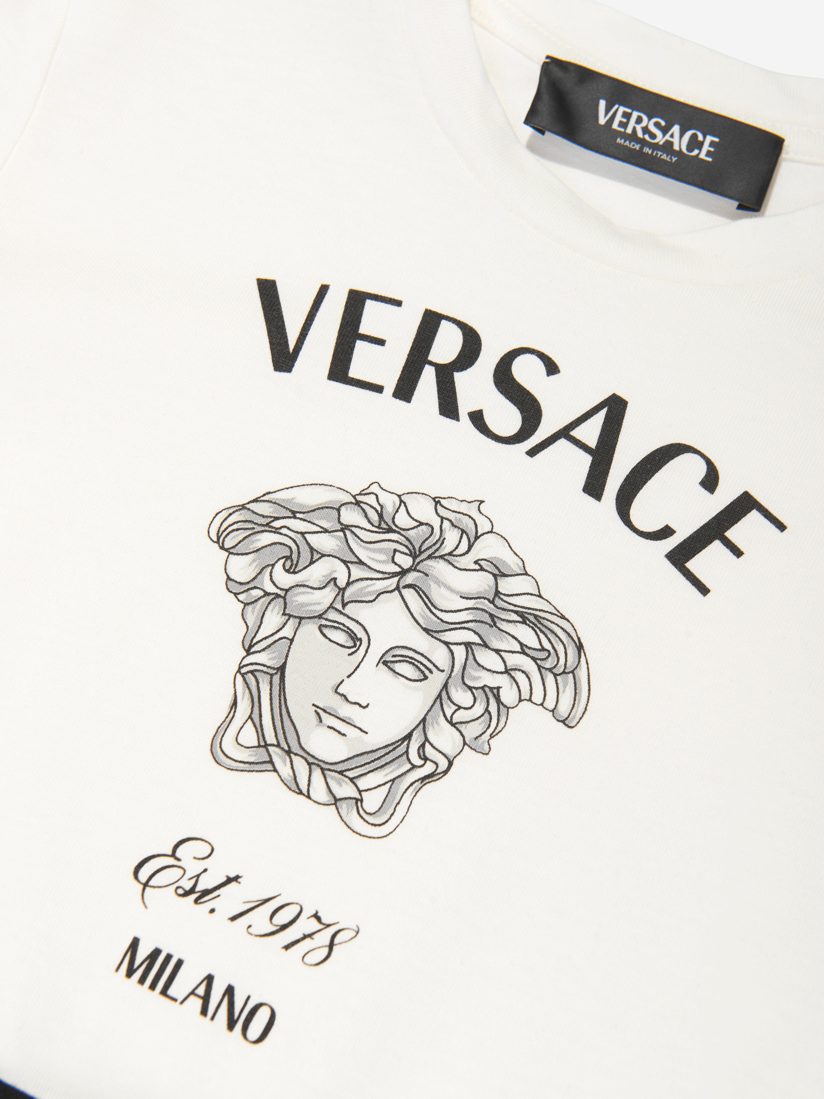 Versace Girls Medusa T-Shirt Dress in White