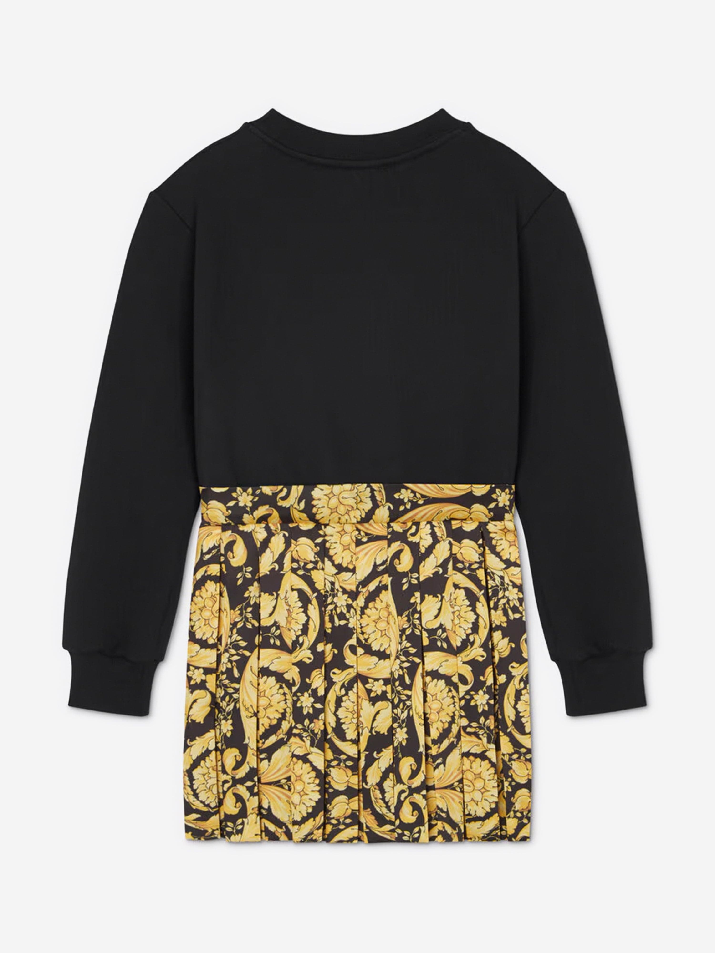 Versace Girls Barocco Logo Dress in Black