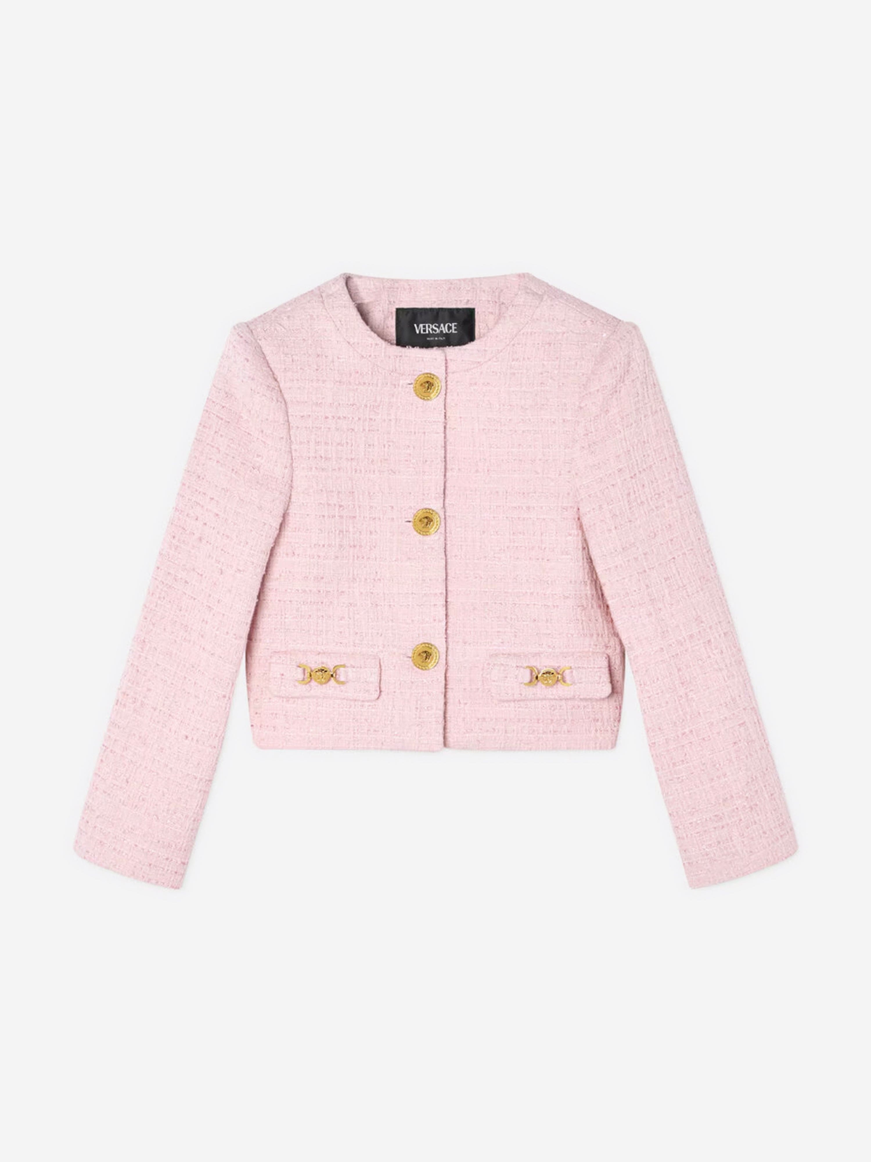 Versace Girls Tweed Jacket in Pink