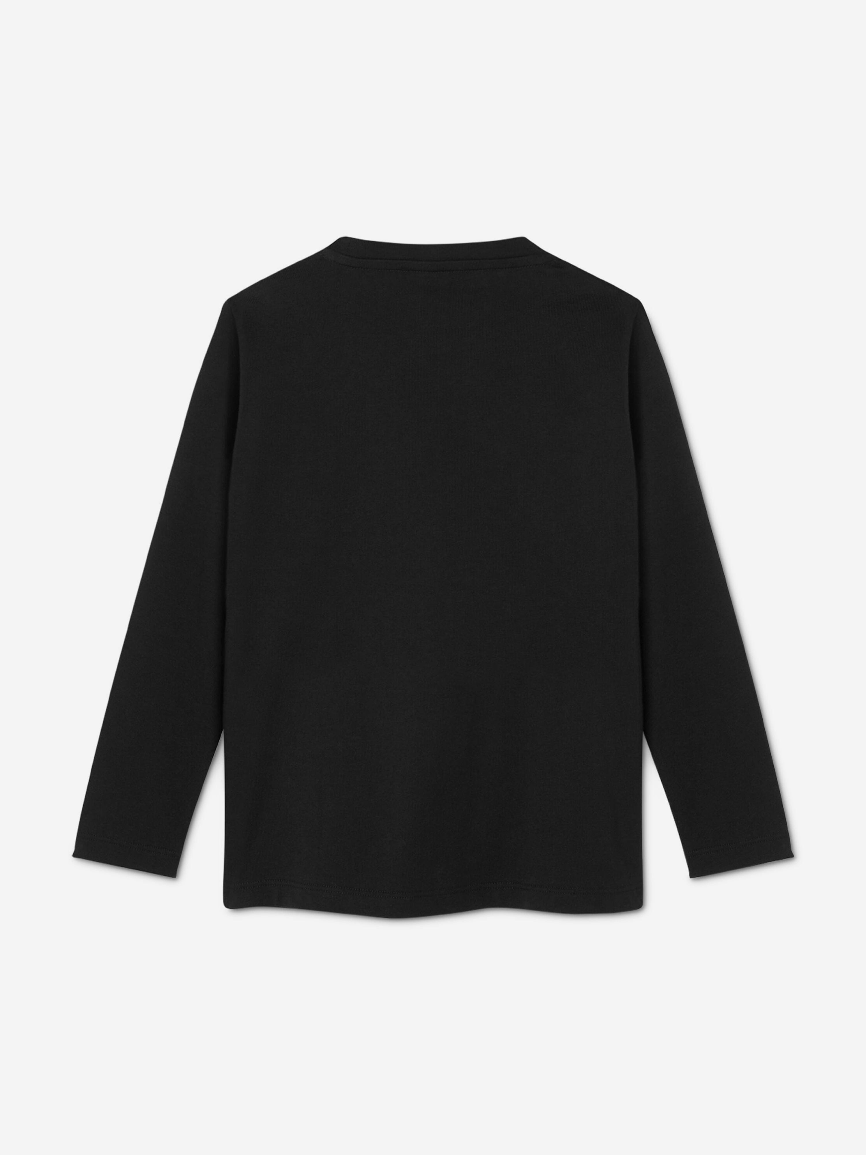 Versace Boys Barocco Long Sleeve T-Shirt in Black
