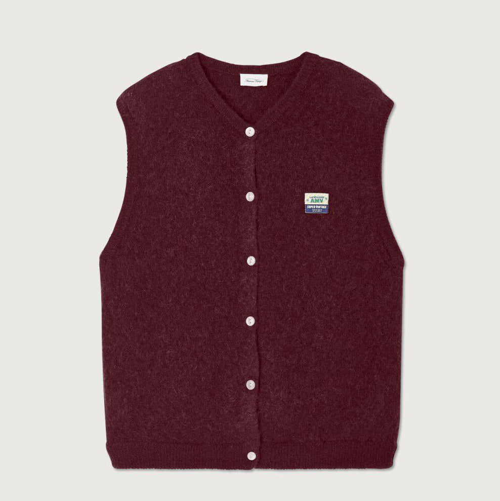 Girls Wine Red Wool Gilet