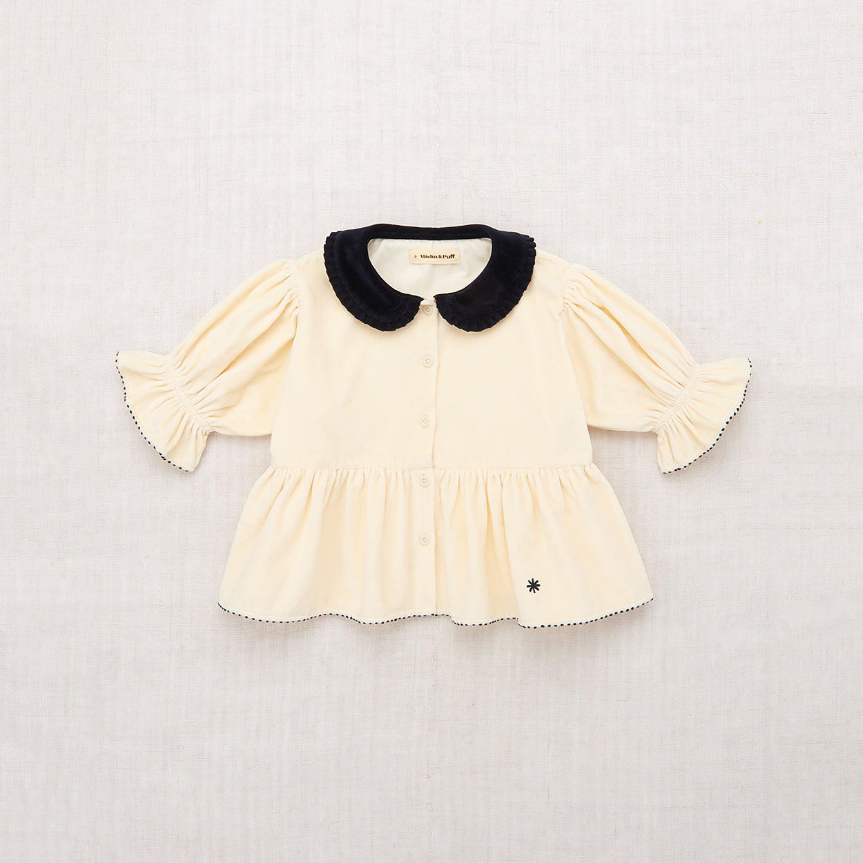 Girls White Velvet Top