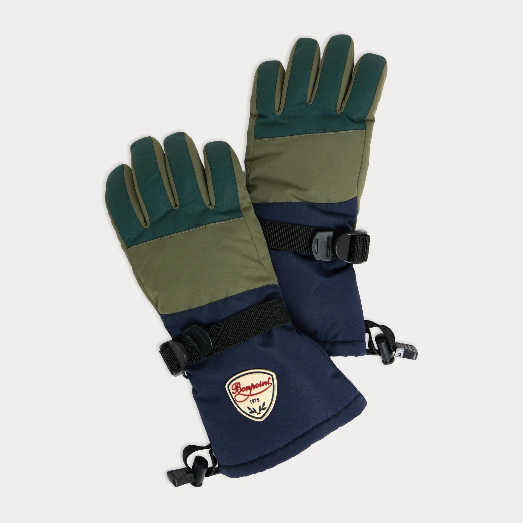 Boys Dark Green Snow Gloves