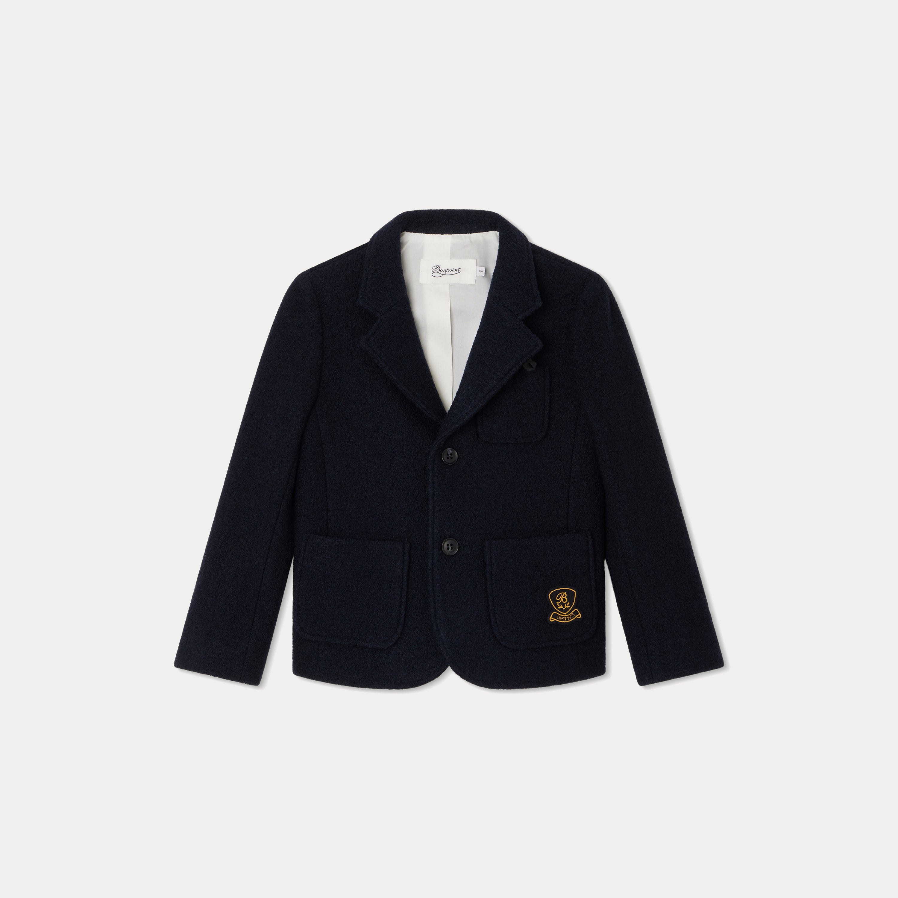 Boys Navy Wool Coat