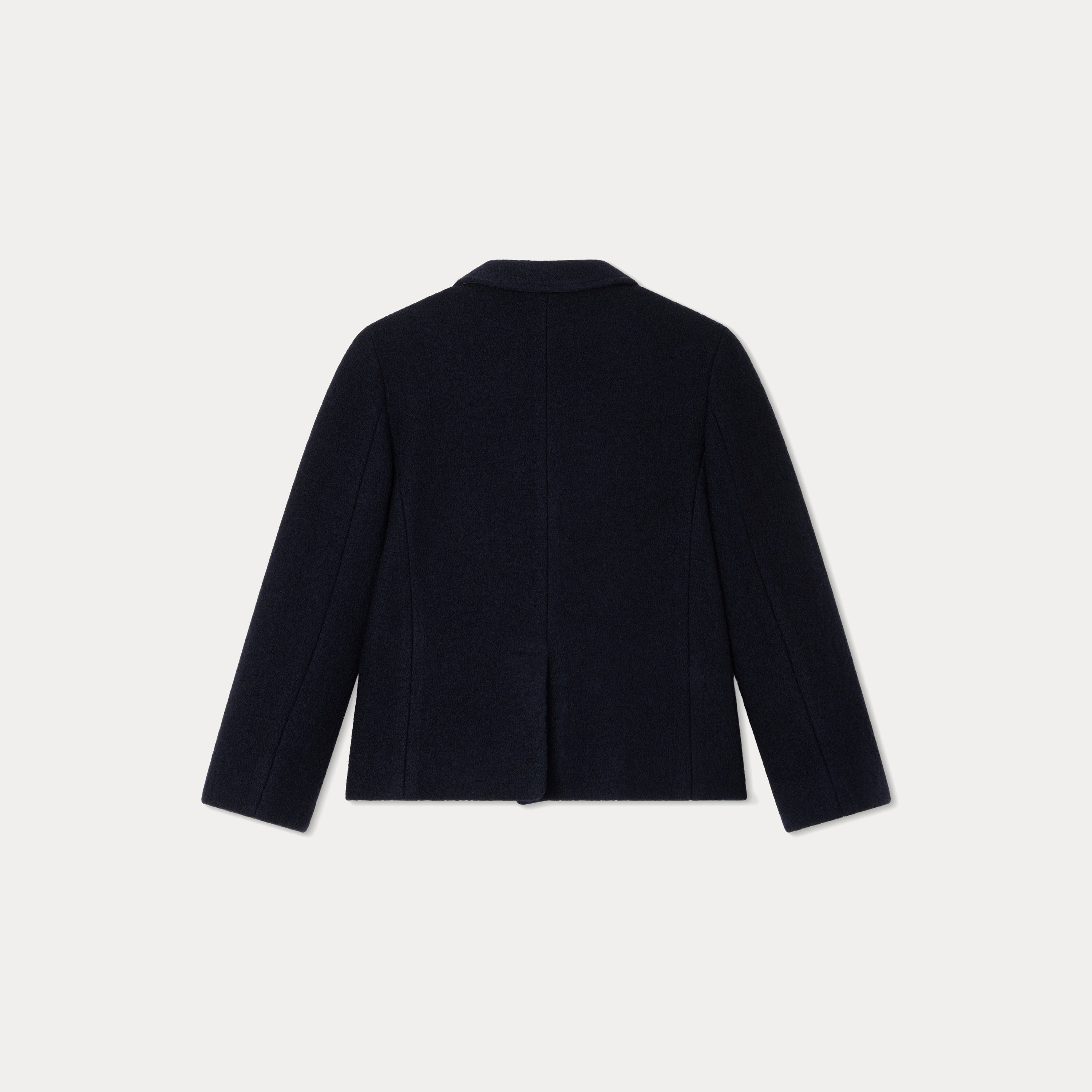 Boys Navy Wool Coat