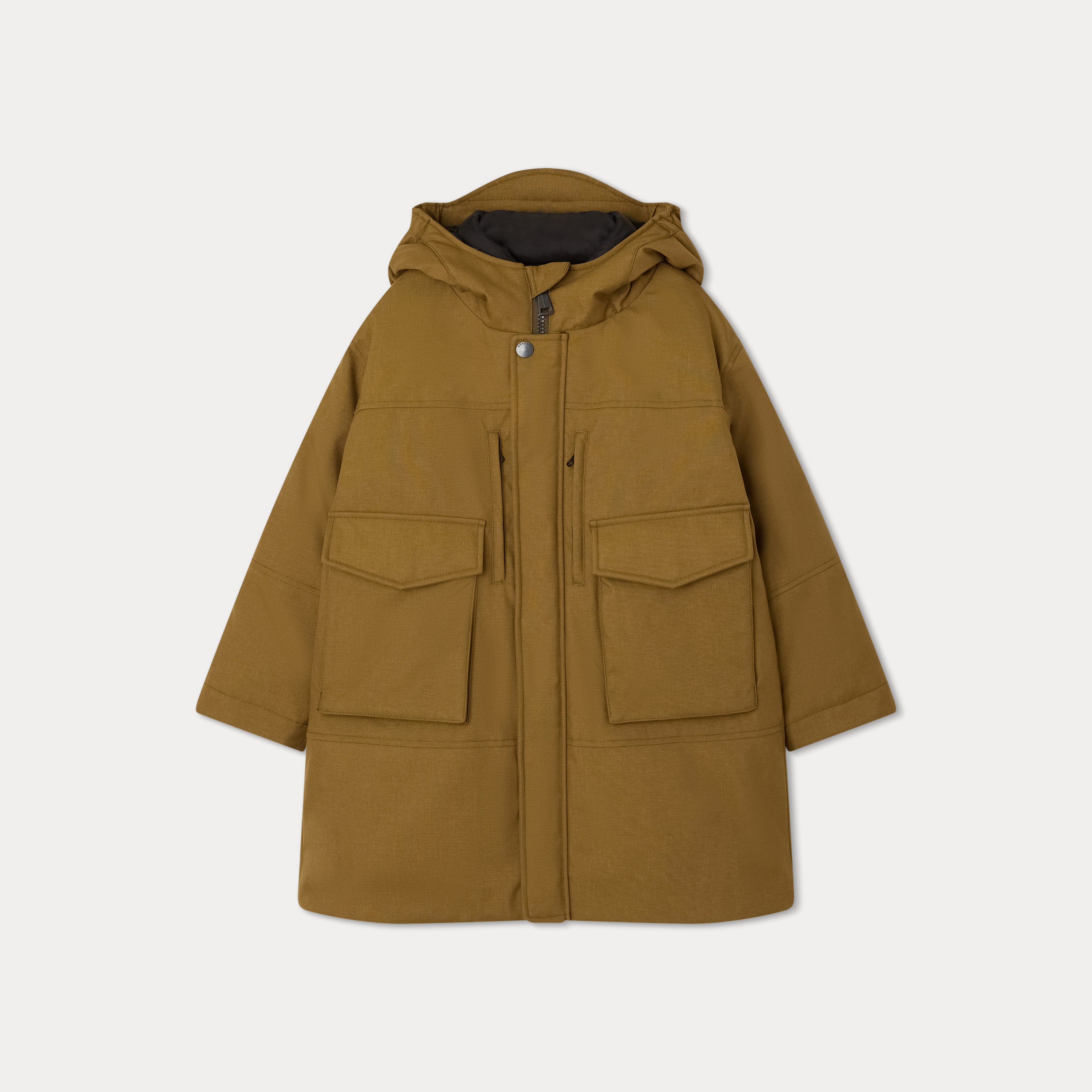 Boys Khaki Padded Down Coat