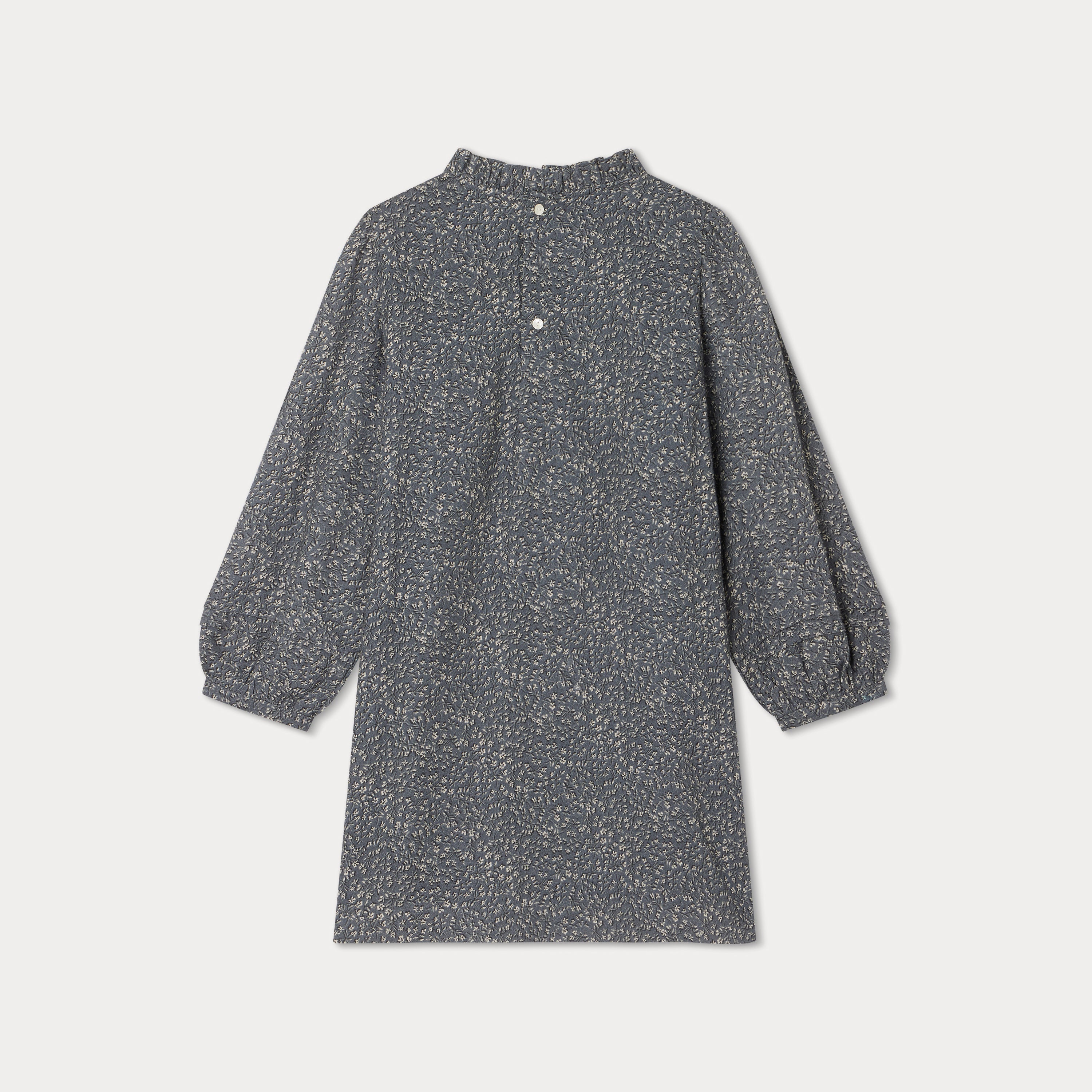 Girls Grey Floral Dress