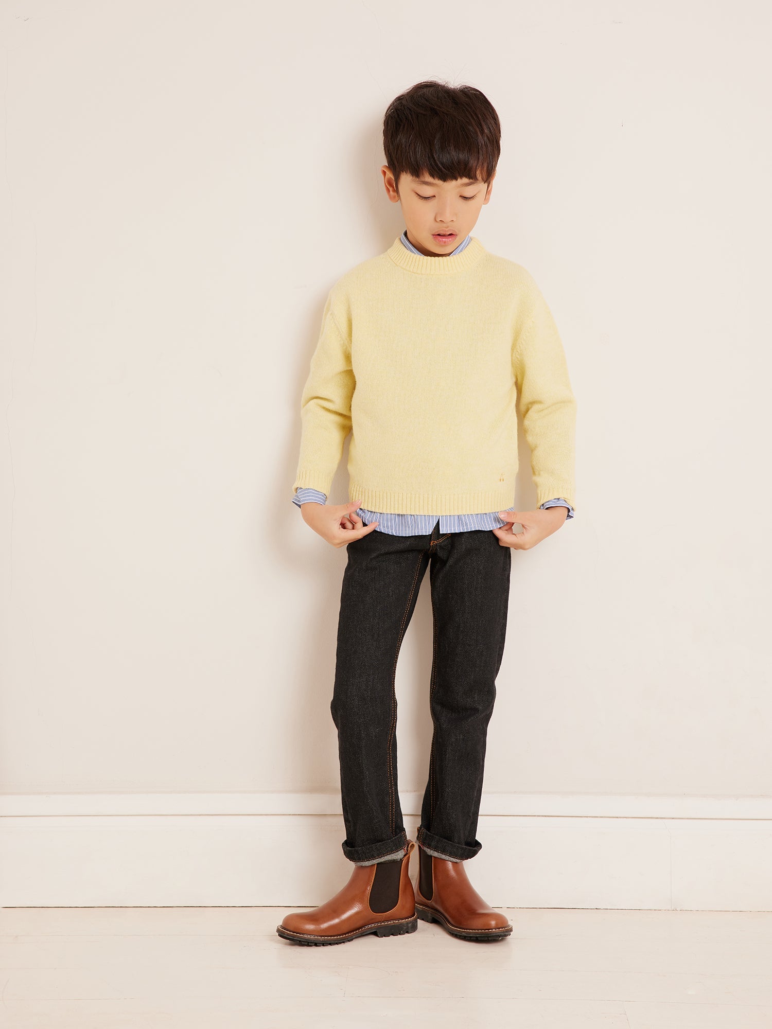 Girls Yellow Wool Sweater