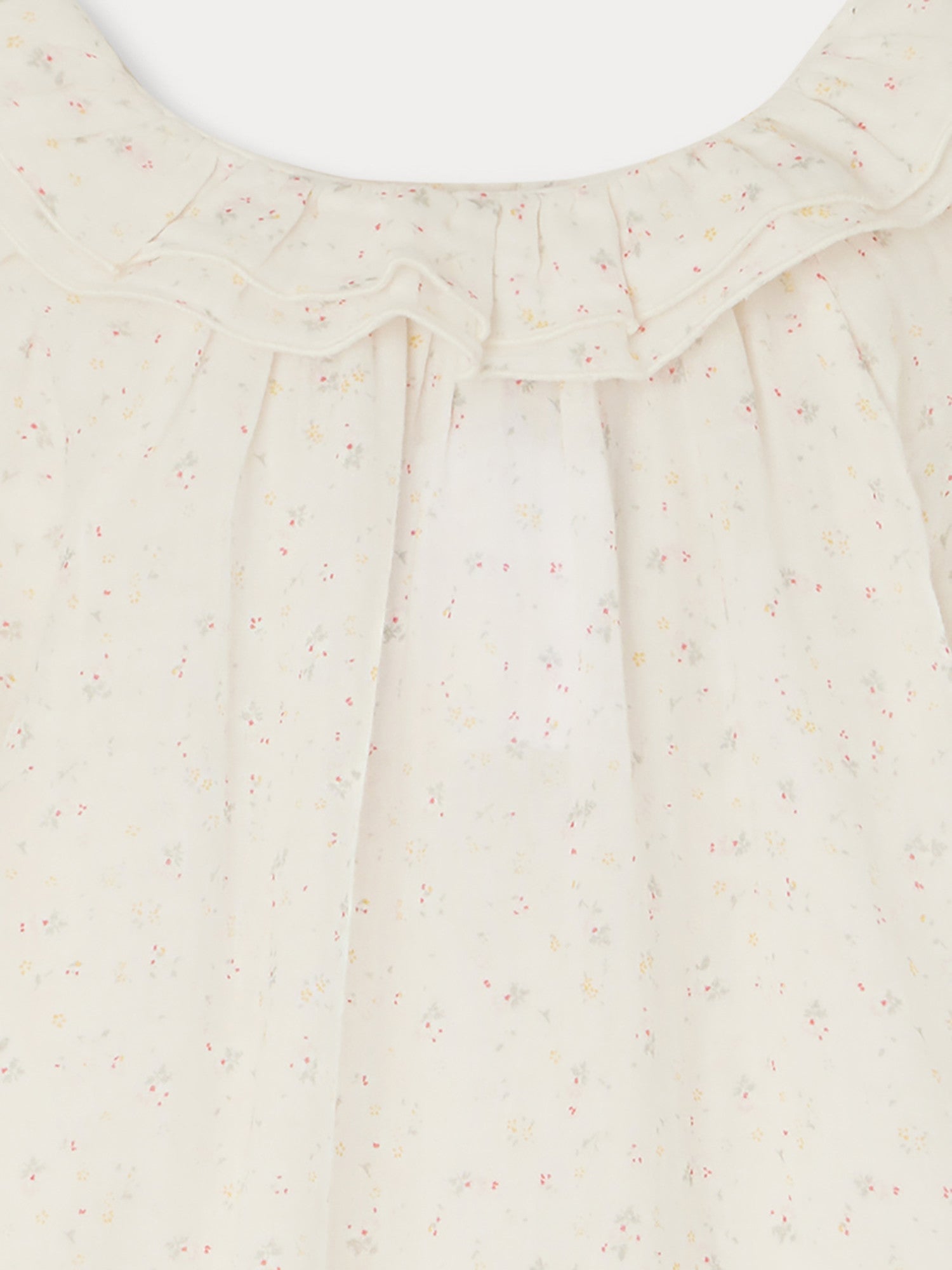 Girls Ivory Floral Cotton Nightwear Dress