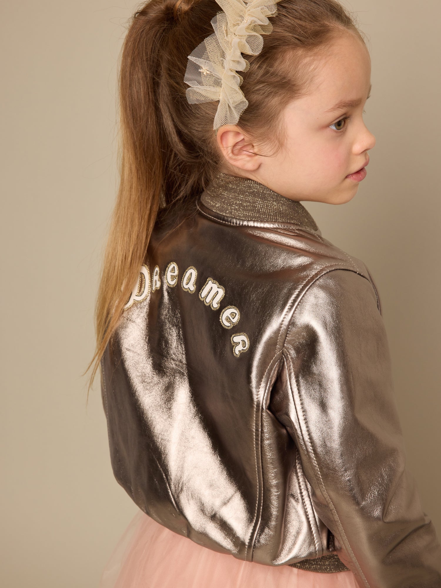Girls Silver Logo Jacket