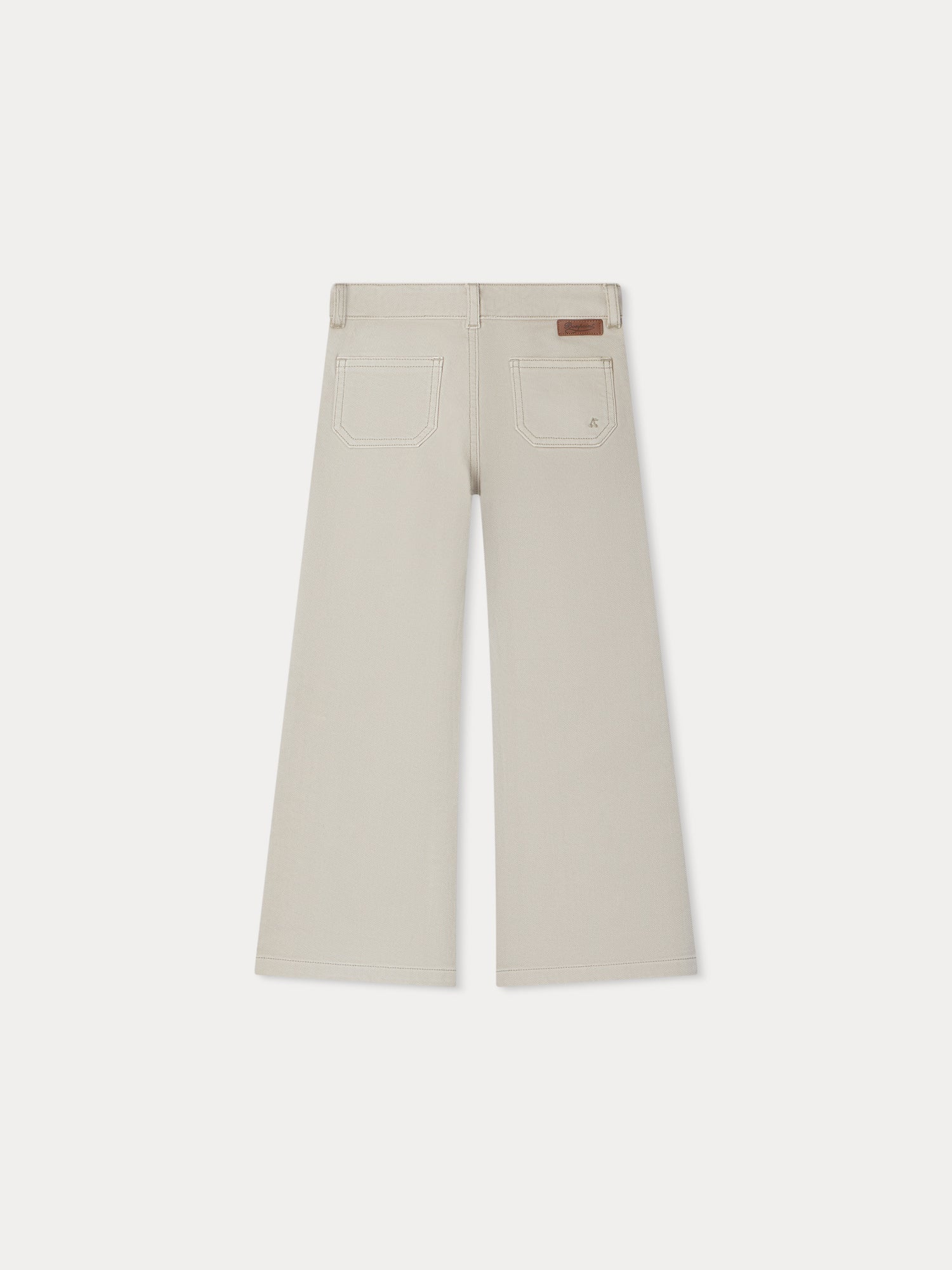 Girls Beige Cotton Trousers